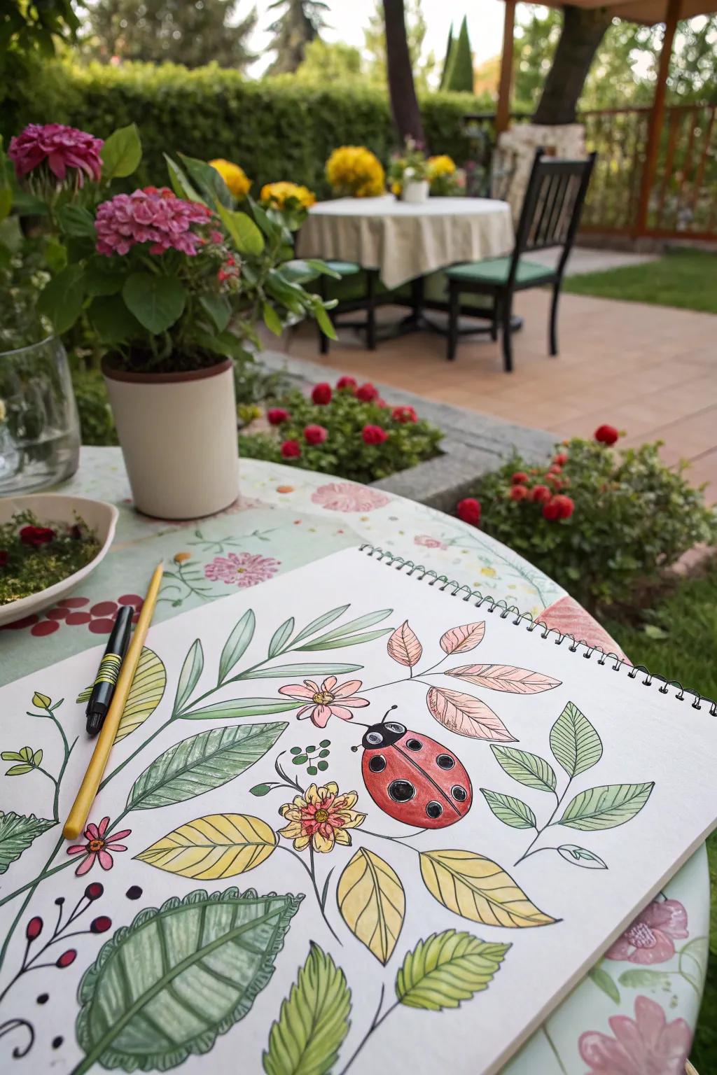 A lovely ladybug that brings a garden to life.