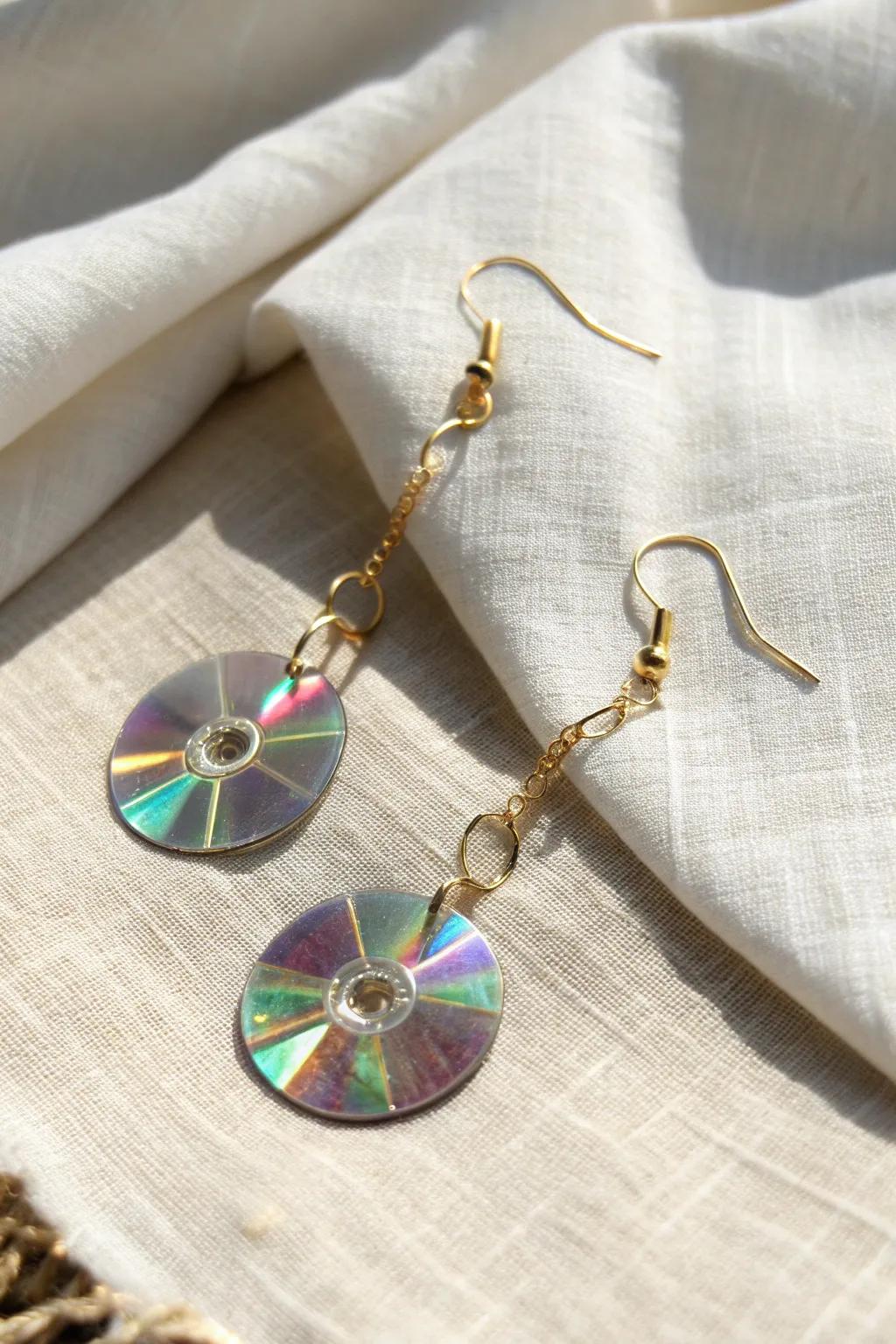 Transform your style with the unique allure of upcycled DVD jewelry—where sustainability meets elegance.