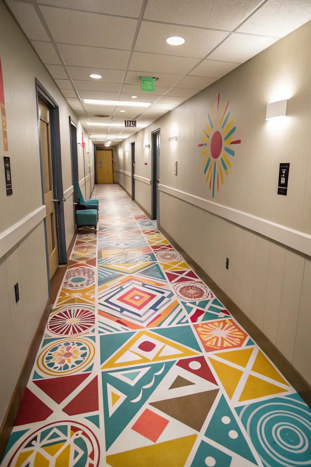 Give your floors a playful and vibrant makeover with stencils.