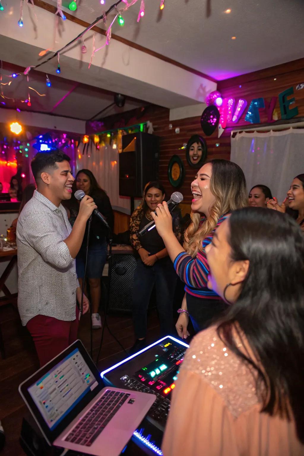 Sing your heart out with a fun-filled karaoke engagement party.