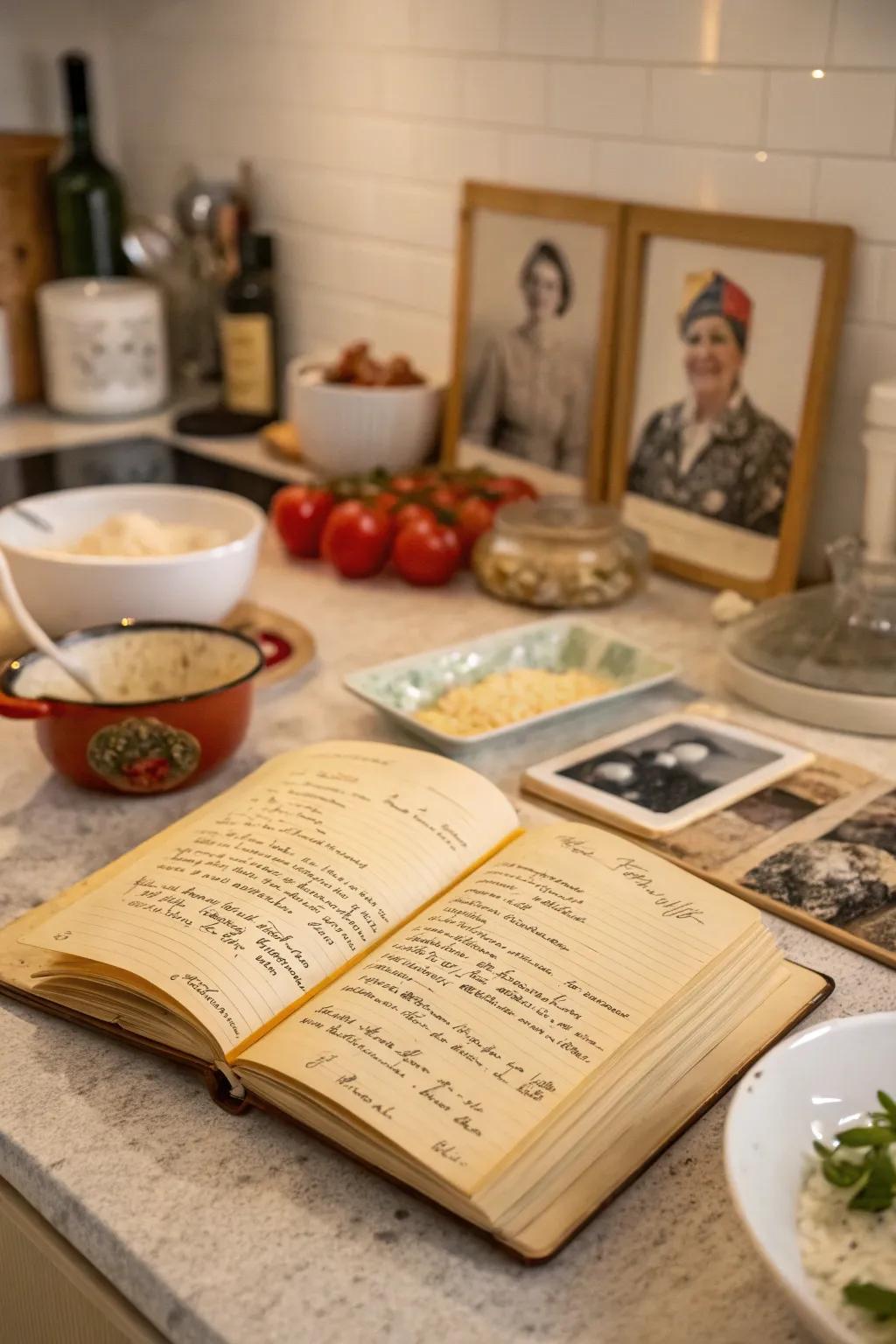 A family cookbook preserves cherished culinary traditions.