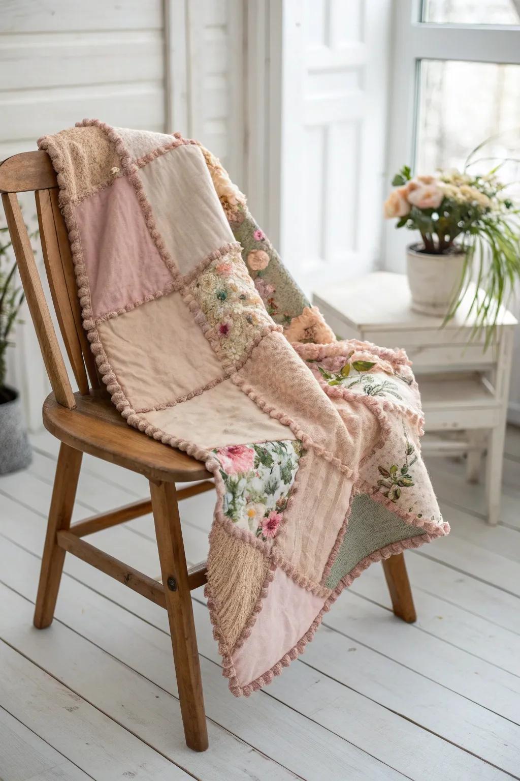 Embrace vintage vibes with a cozy fleece quilt that tells a story of timeless charm and craftsmanship.