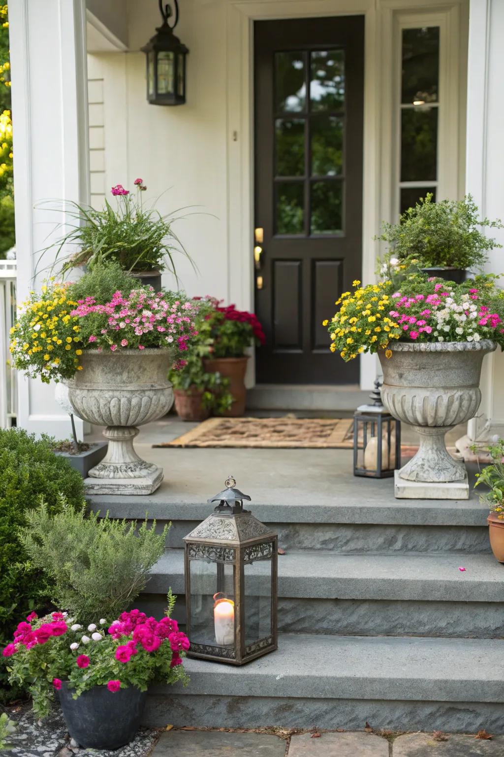 Symmetry brings balance and harmony to your front stoop.