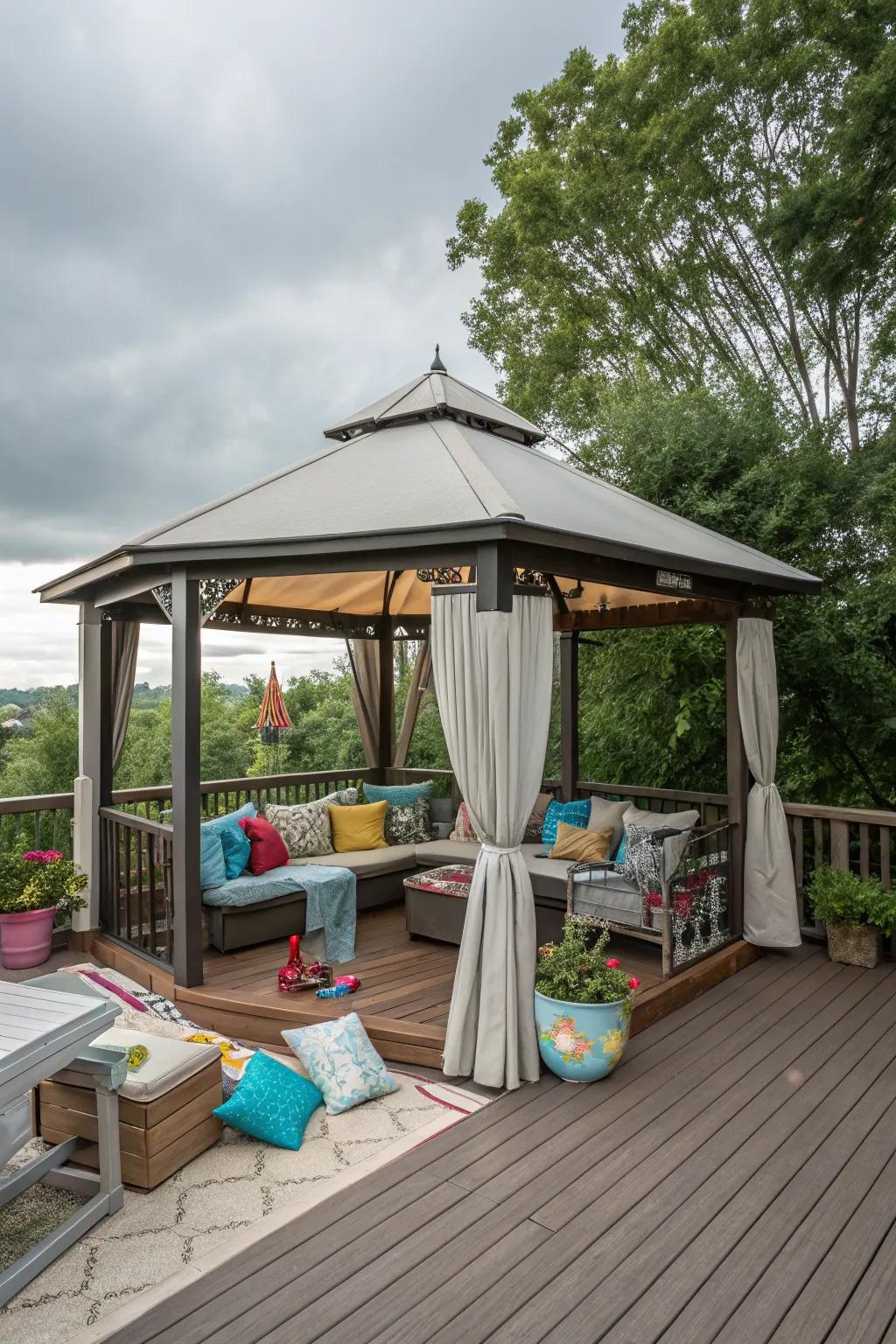 Make it a family affair with a cozy, welcoming gazebo.