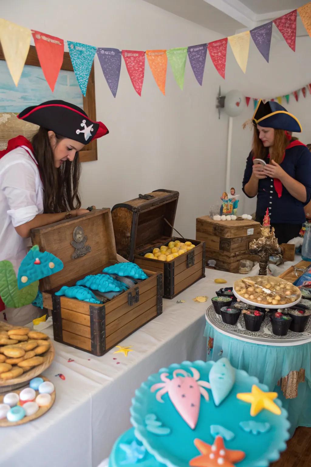 An adventurous 'Pirates vs. Mermaids' gender reveal bash.