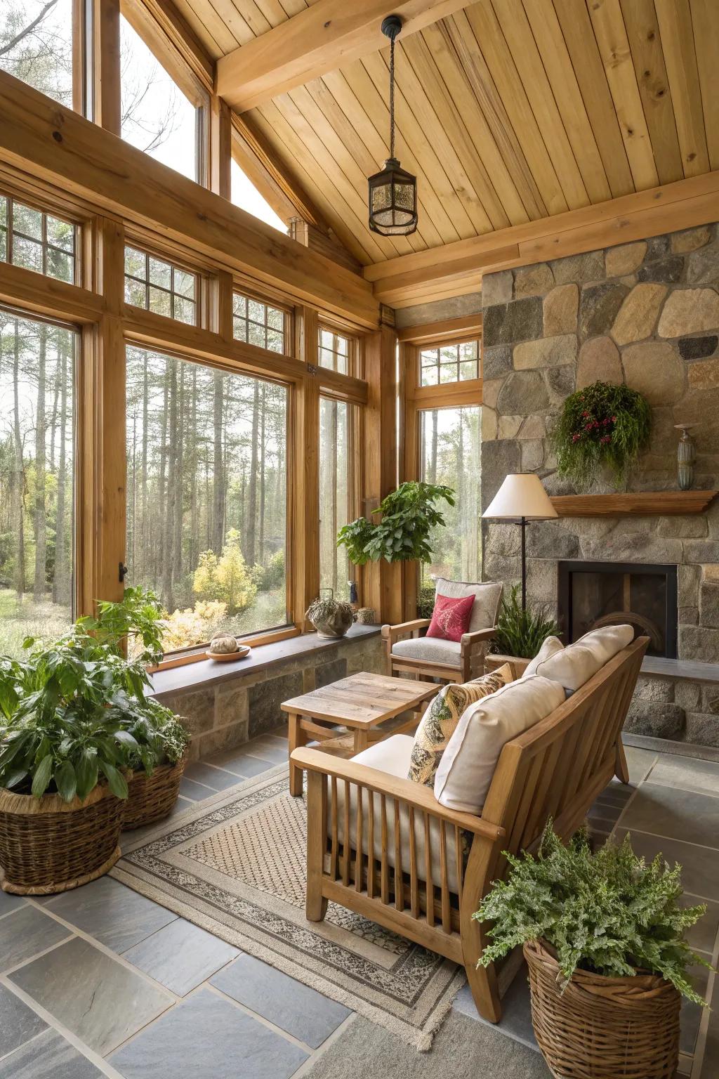 Bringing the outdoors in with natural materials.