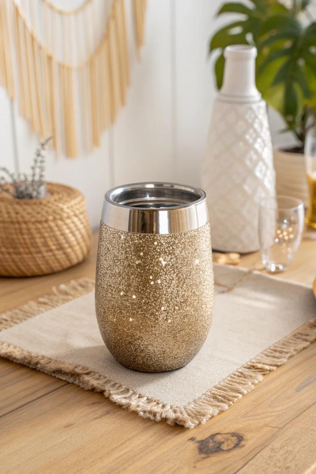 Sip in style with this Metallic Marvel: where luxury meets minimalist elegance.