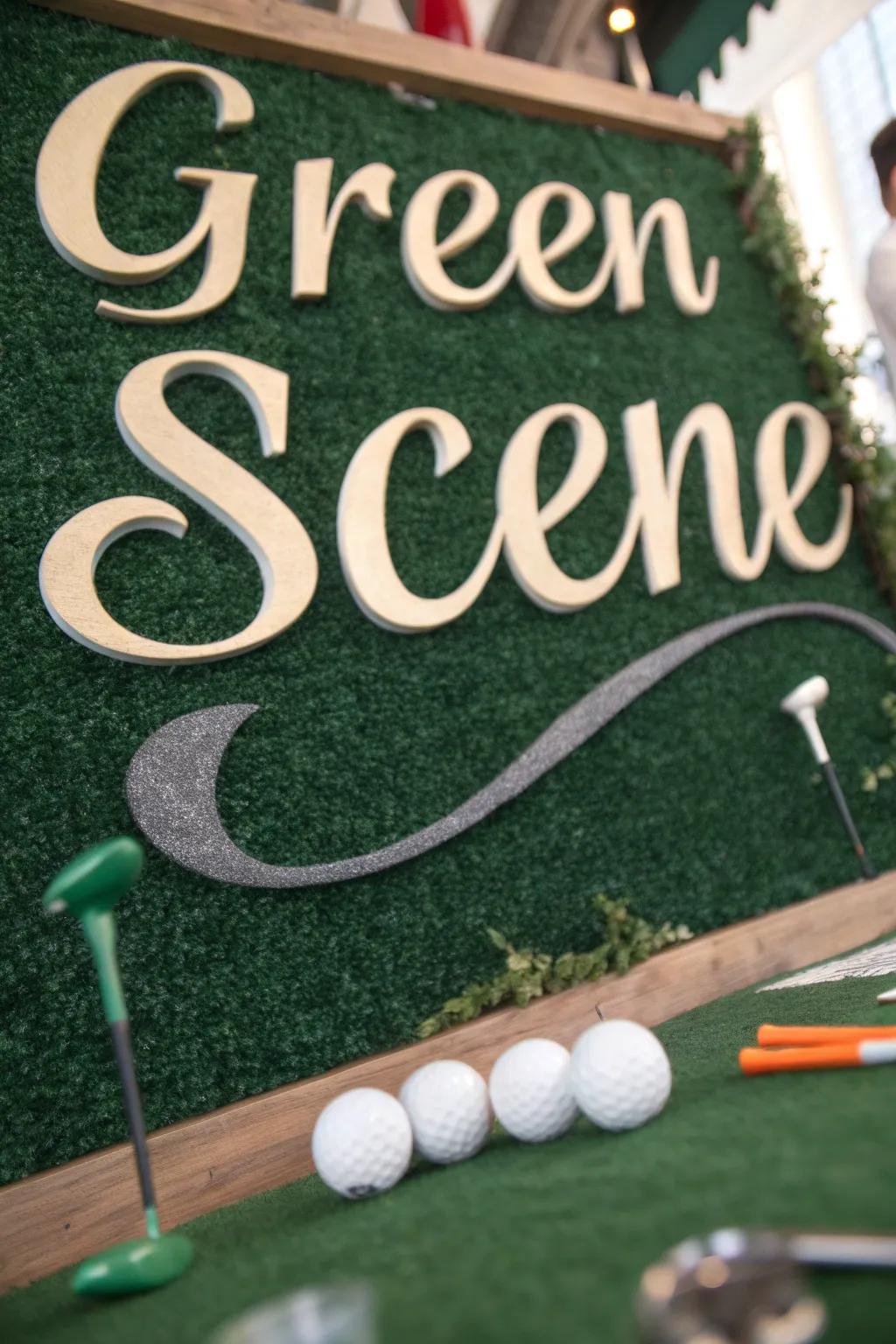 Craft your perfect 'Green Scene' with this stunning golf-inspired sign, a true testament to artisanal elegance.