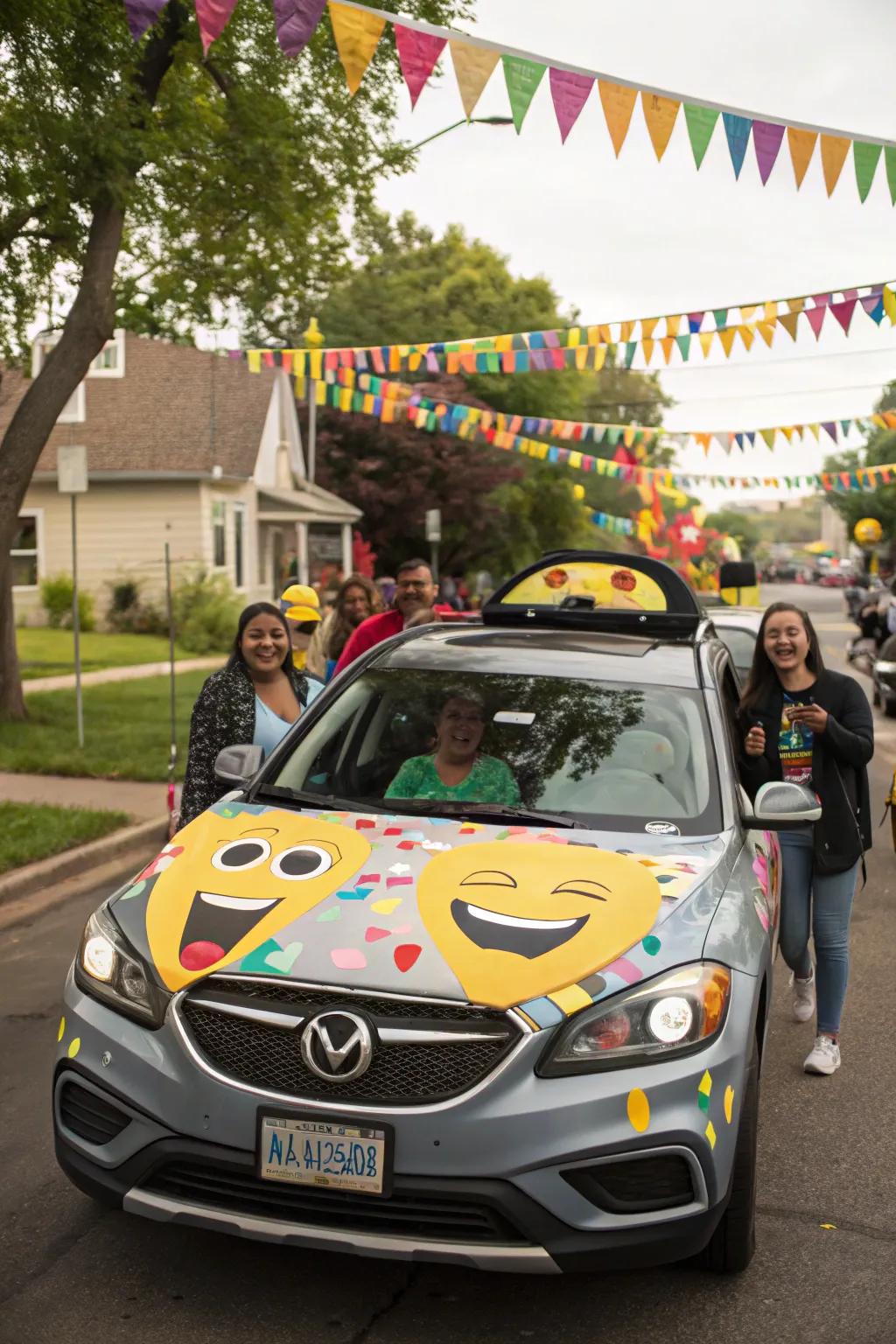 Face cutouts add a personal and humorous touch to any car.