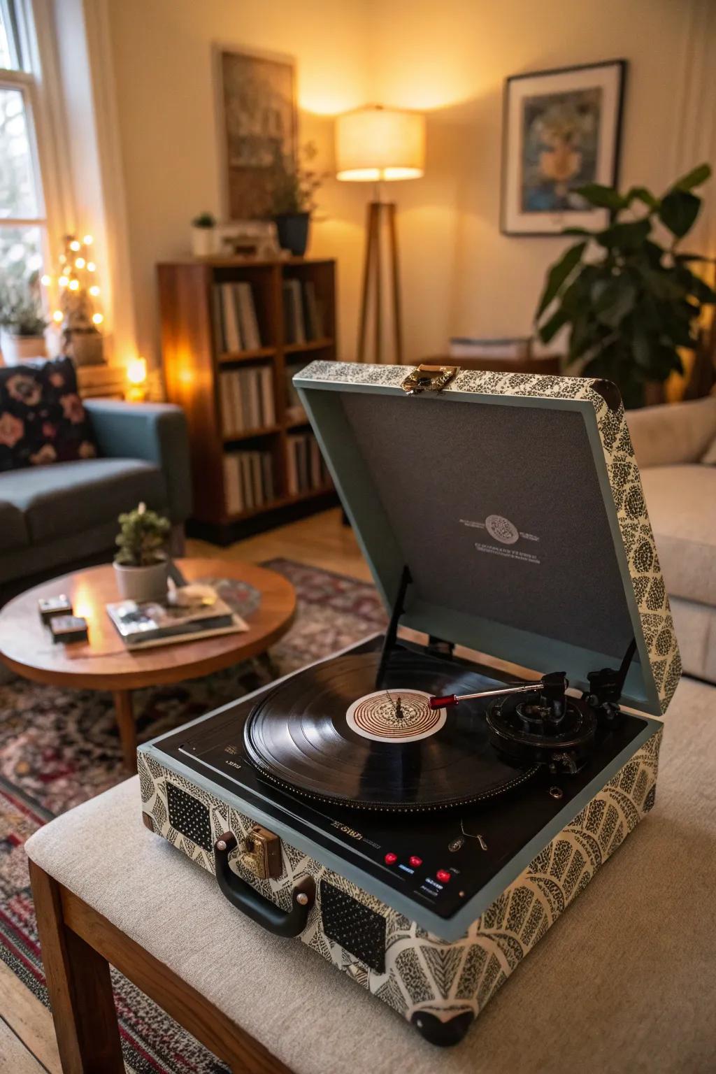 Spin his favorite tunes with a custom vinyl.