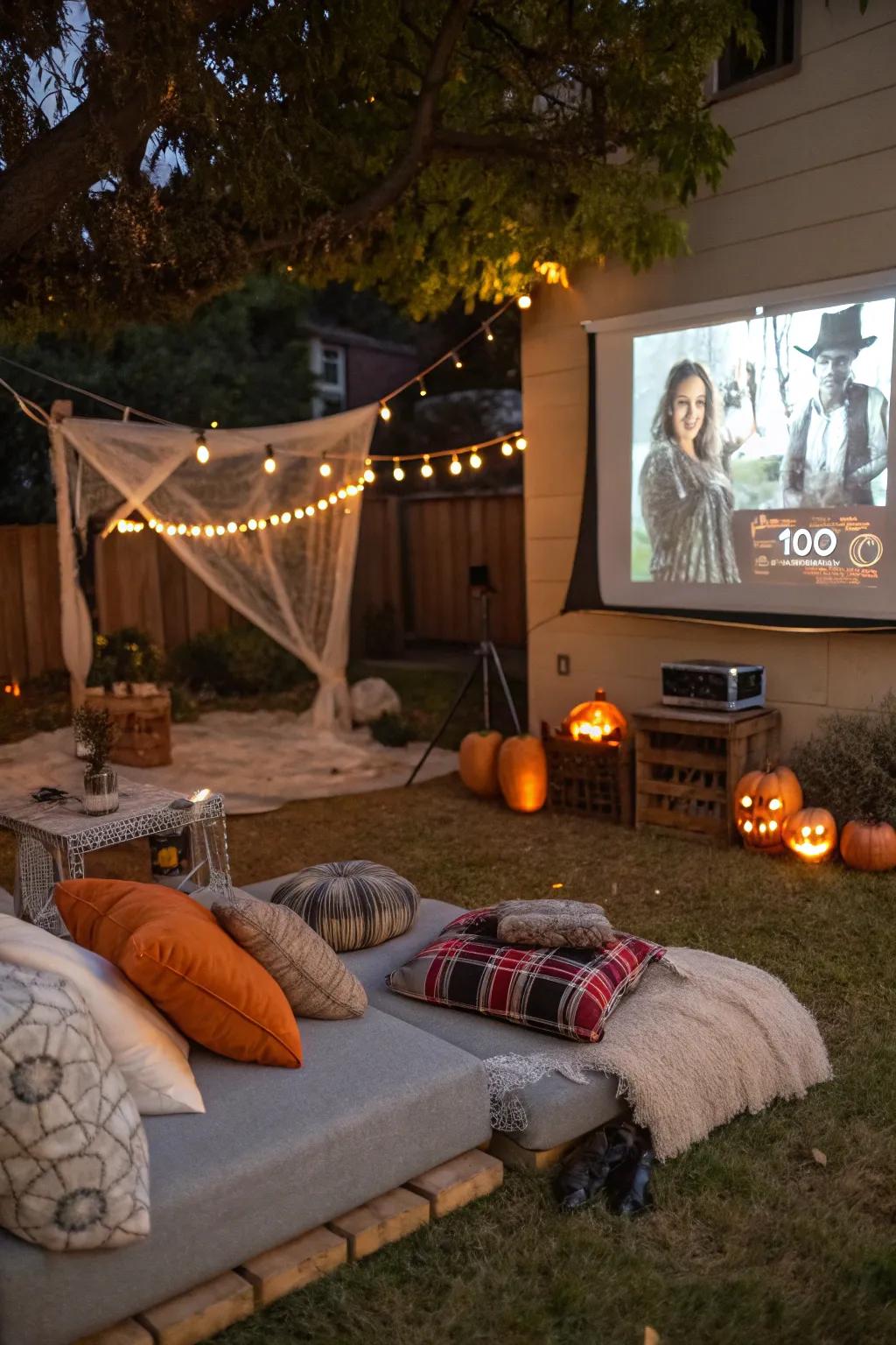 Enjoy a spooky movie night under the stars or indoors.