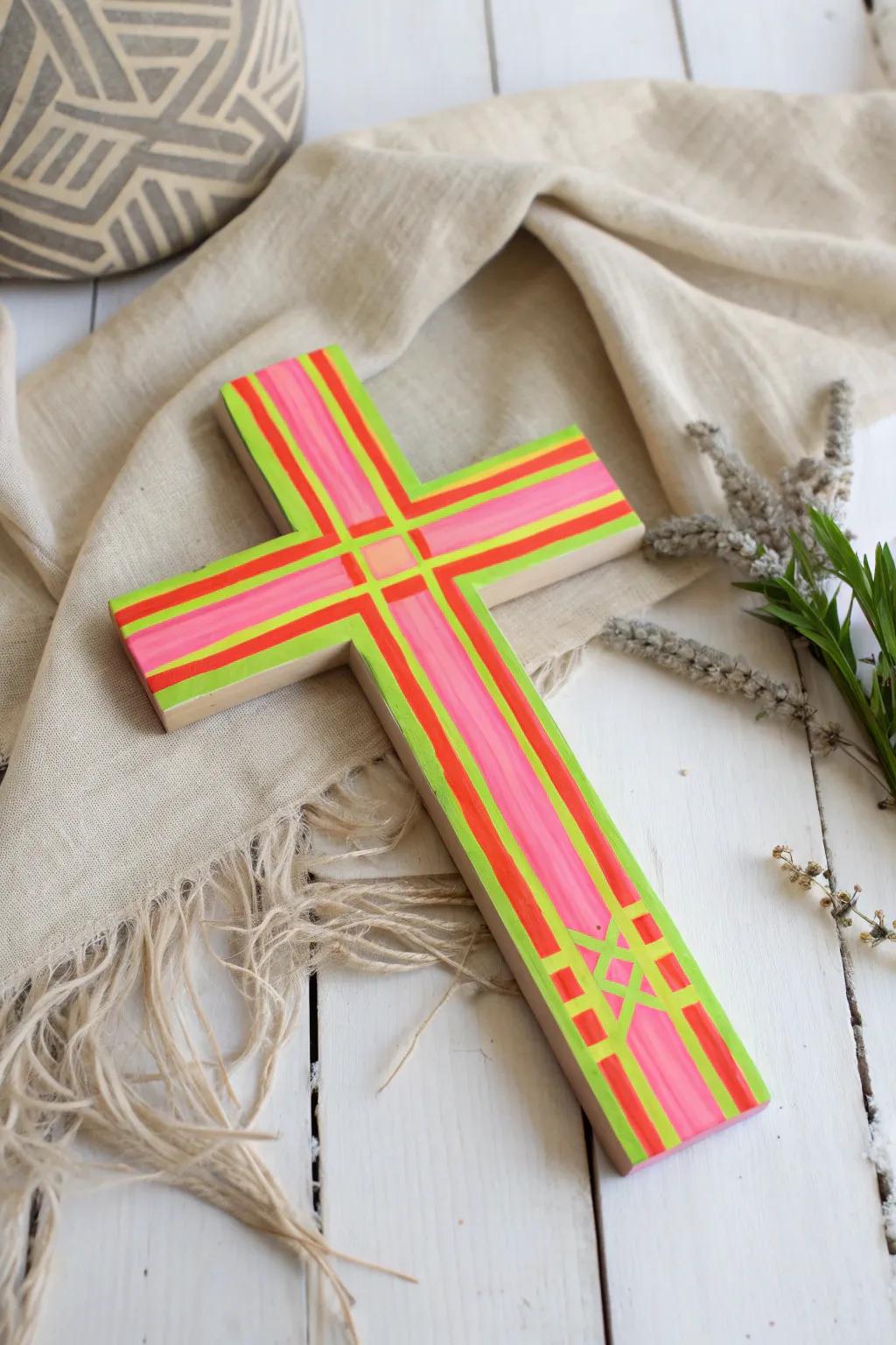 Make a statement with bold stripes on a classic canvas.