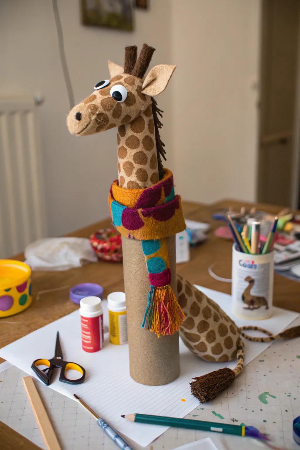 Cardboard tube puppets are a great recycling project.