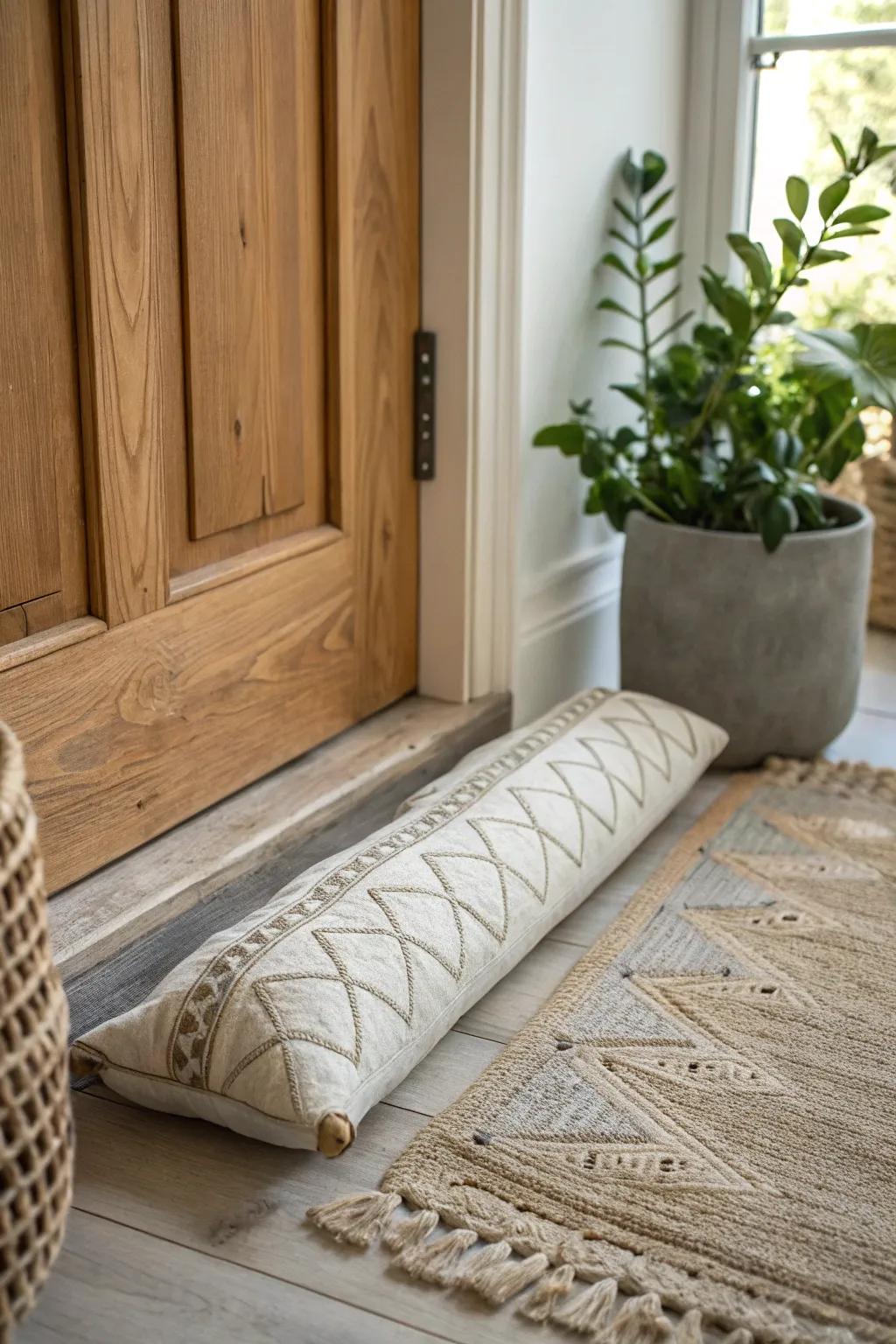 Embrace cozy warmth with handcrafted draft stoppers: a perfect blend of functionality and minimalist elegance.