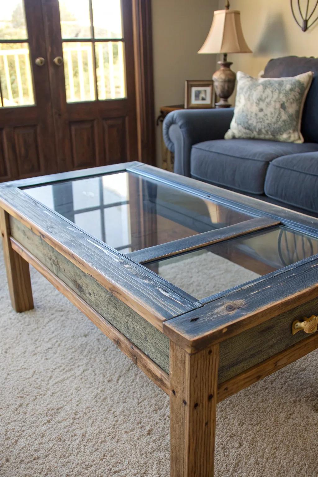 Breathe new life into your space with this upcycled window frame coffee table. A perfect blend of style and craftsmanship.