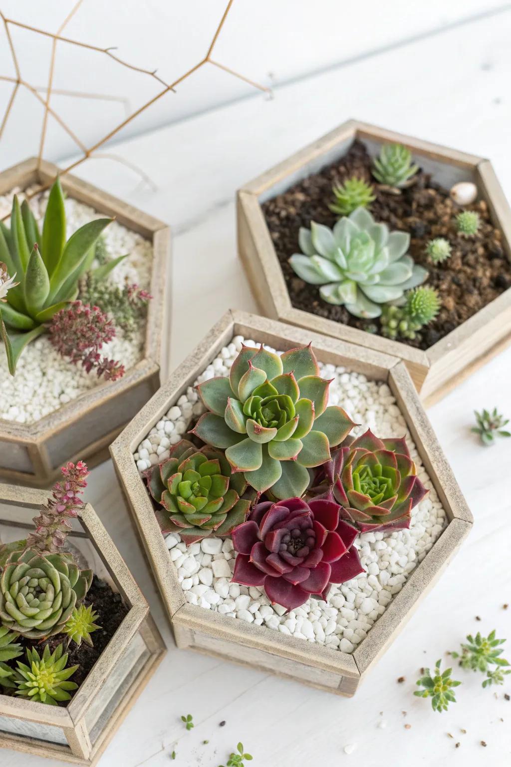 Transform your space with a honeycomb terrarium: where nature meets artistic design.