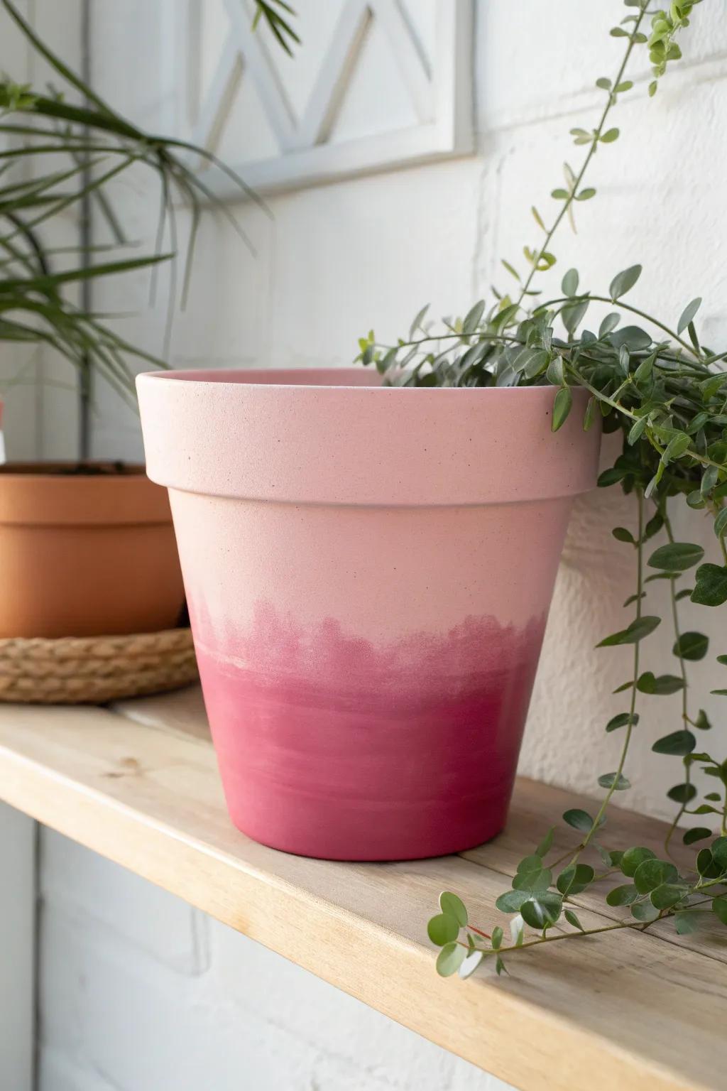 Transform your space with a chic ombre pot—where artistry meets nature.