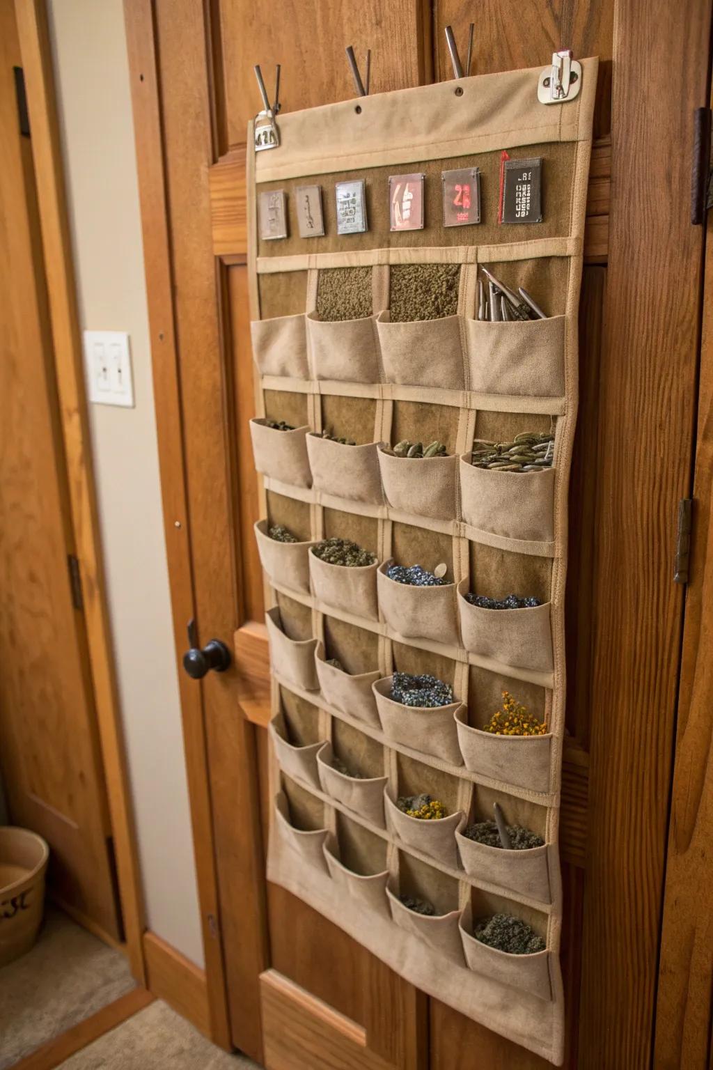 Reimagine organization: Transform your shoe organizer into a hardware haven.