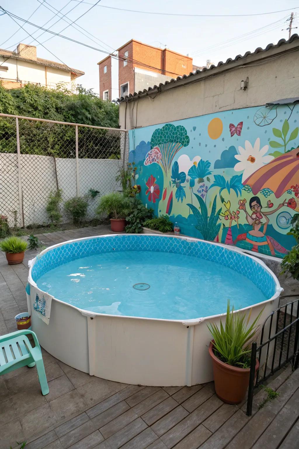 Artistic murals bring personality to your pool area.