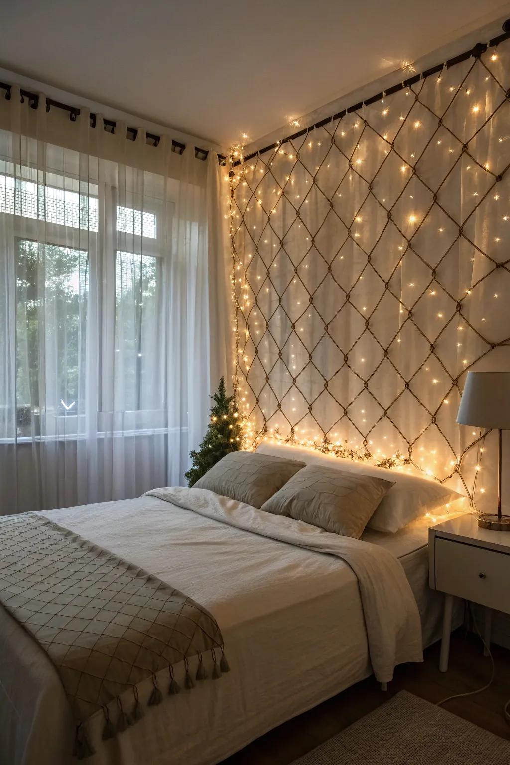 Turn your bed into a focal point with a luminous headboard.