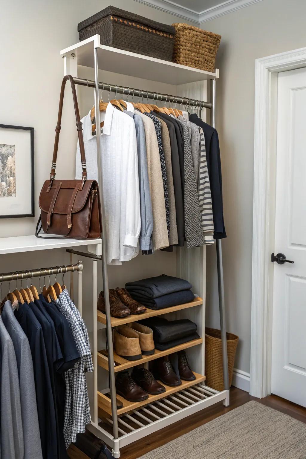 A clothing valet streamlines your morning routine.