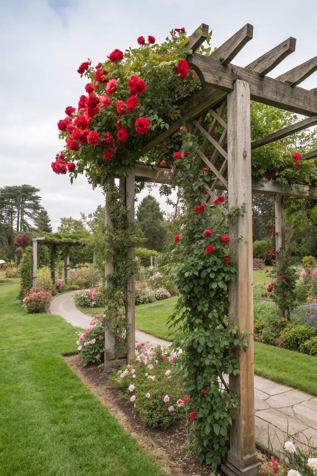 Enhance your garden's charm with a handmade trellis.