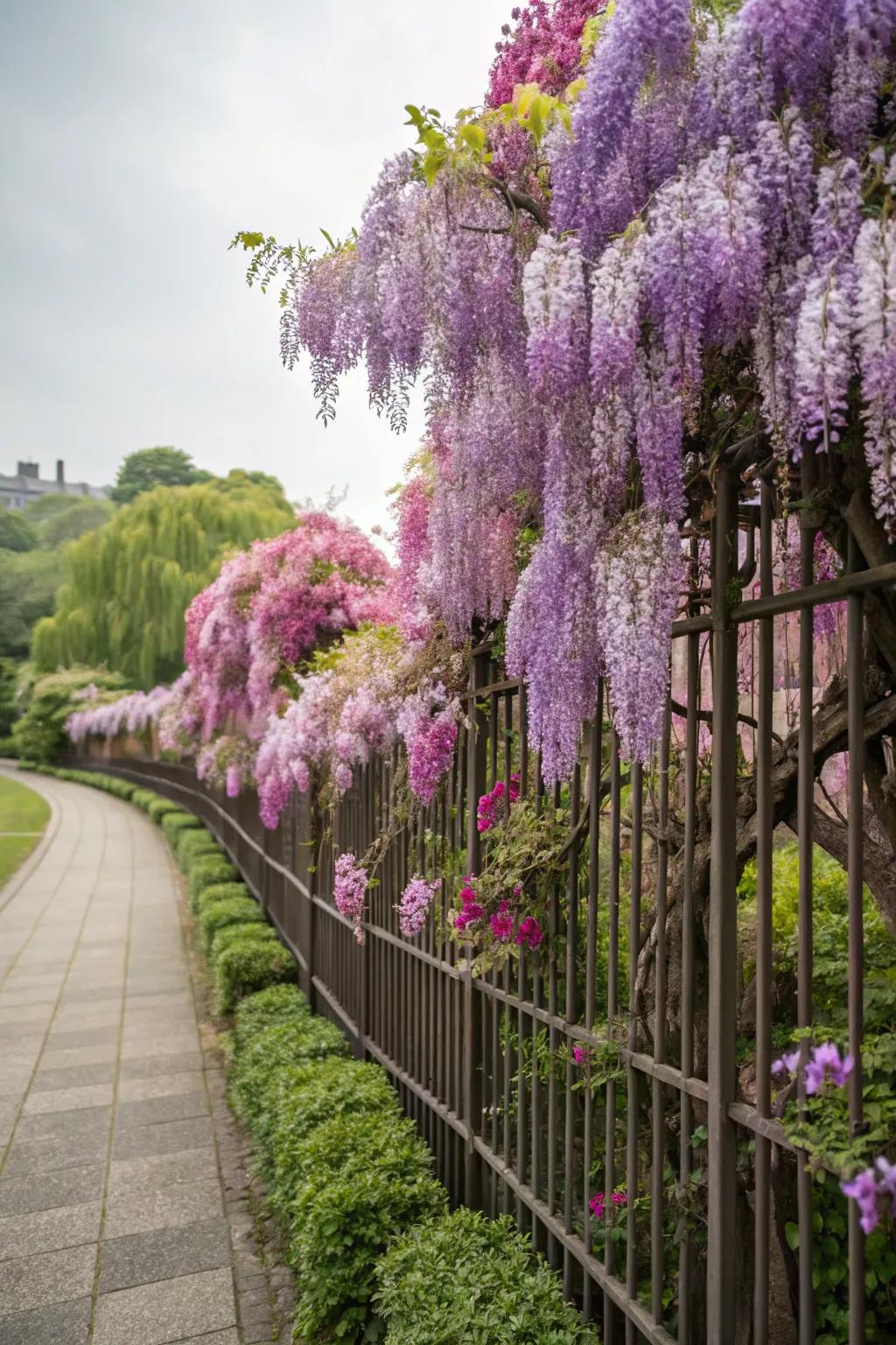 Wisteria transforms your fence with its dramatic cascades.