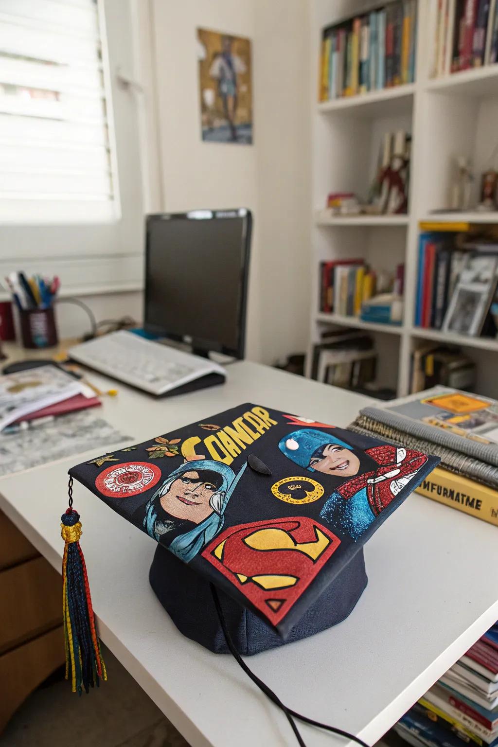 Unleash your inner hero with a comic book-inspired cap.