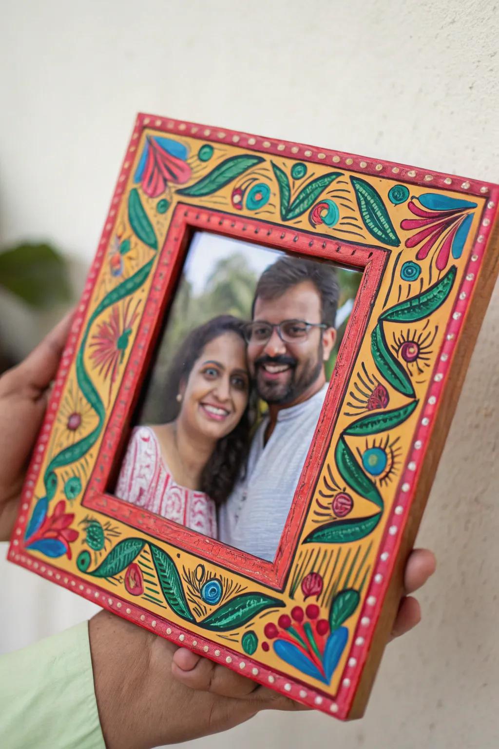 Showcase creativity and thoughtfulness with a handcrafted clay frame.