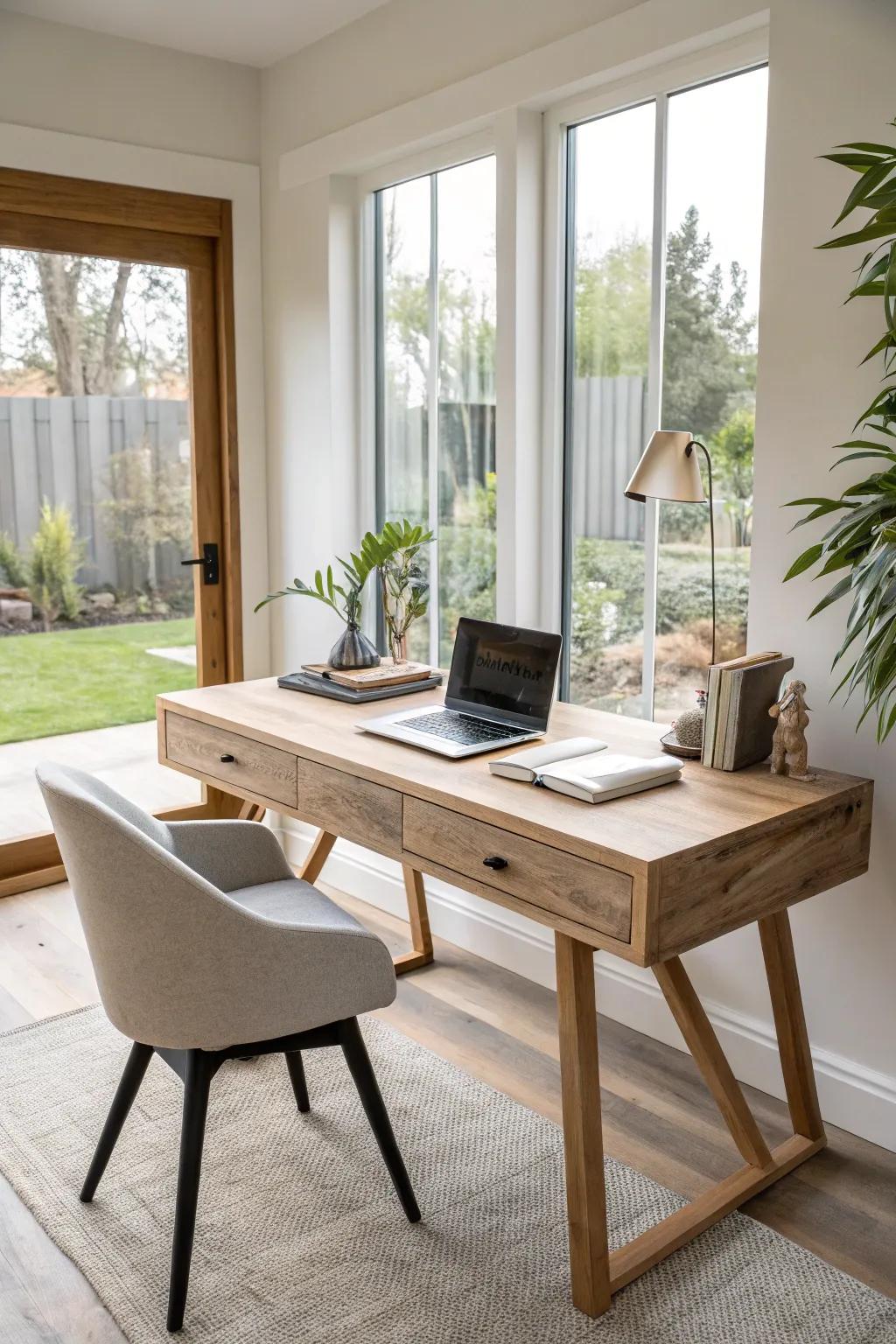 Upgrade your workspace with a chic reclaimed wood desk.