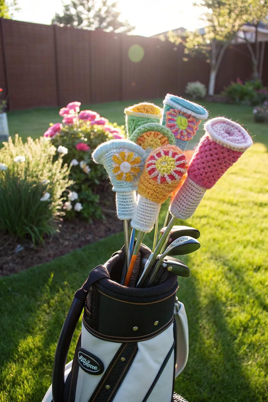 Personalized crochet golf club covers for the avid golfer.