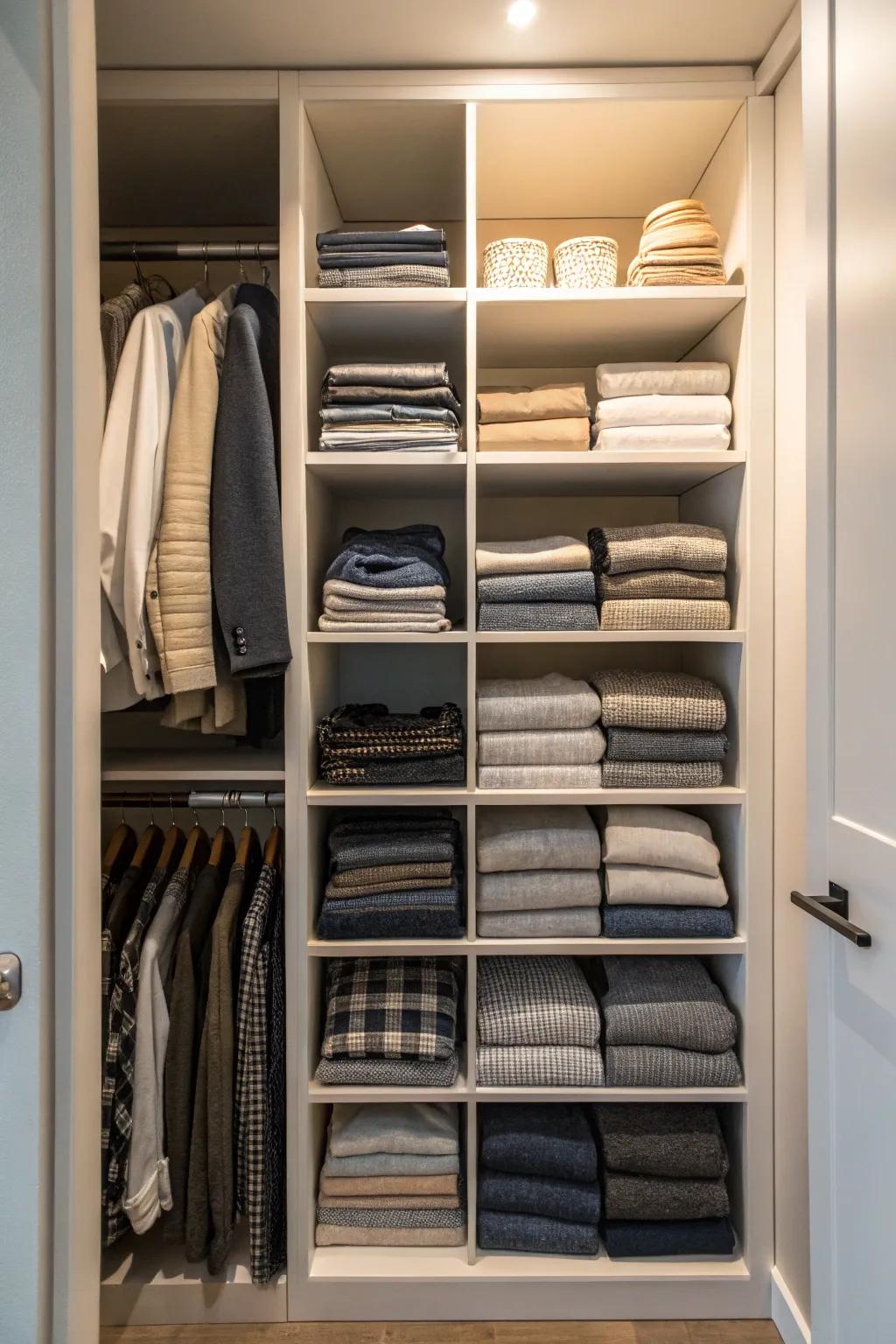 Shelf dividers add structure and order to your closet.