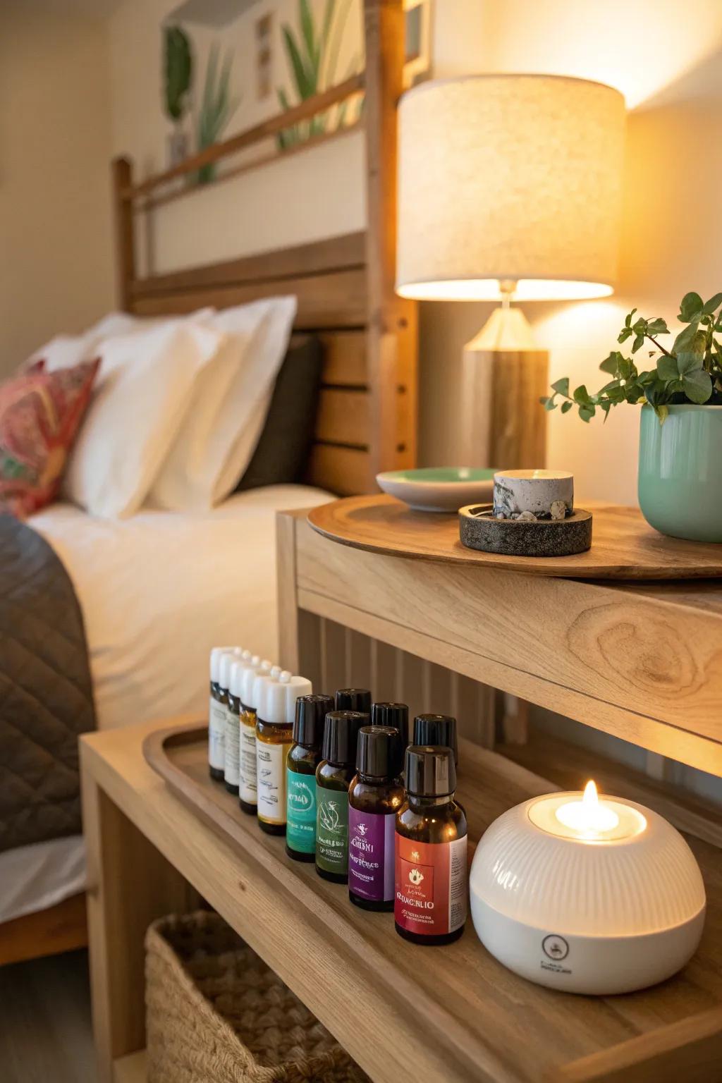 Essential oils bring a soothing aromatic touch to the home.