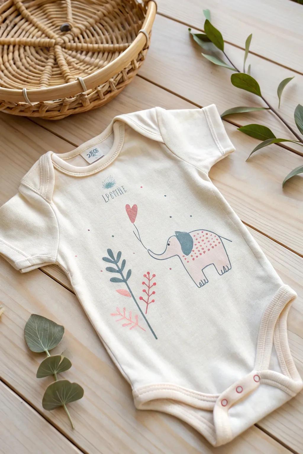 Create charming baby shower gifts with personalized, minimalist onesies that celebrate simplicity and natural beauty.