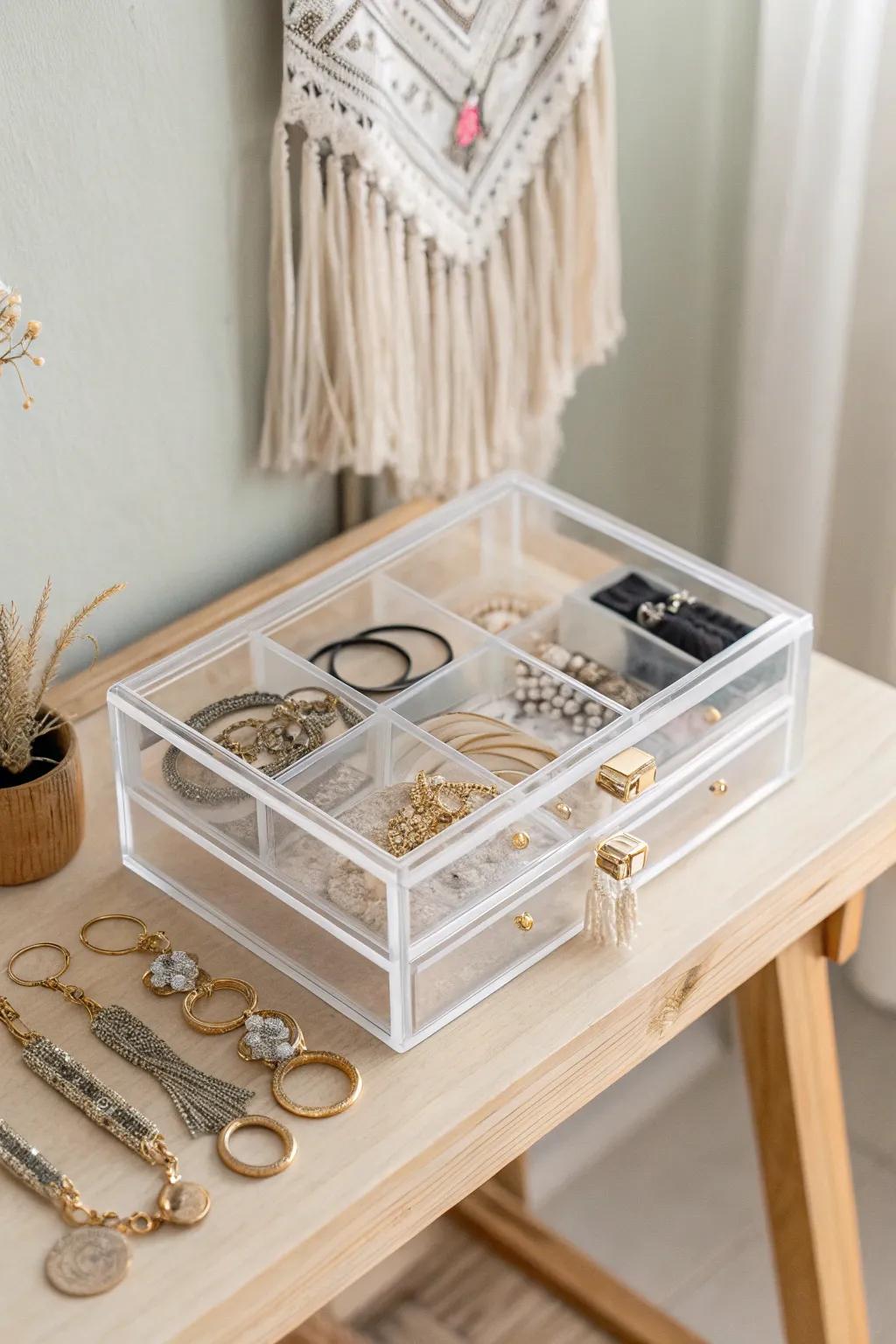 Organize your keychain collection with style and simplicity. Discover the beauty of clear storage boxes.