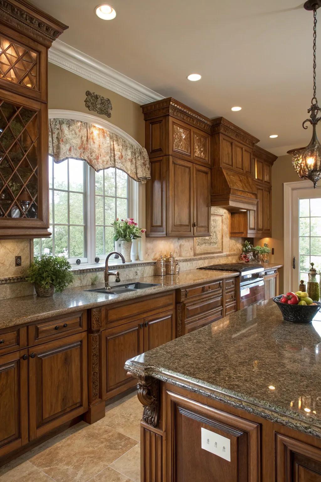 Granite countertops provide natural beauty and timeless elegance.