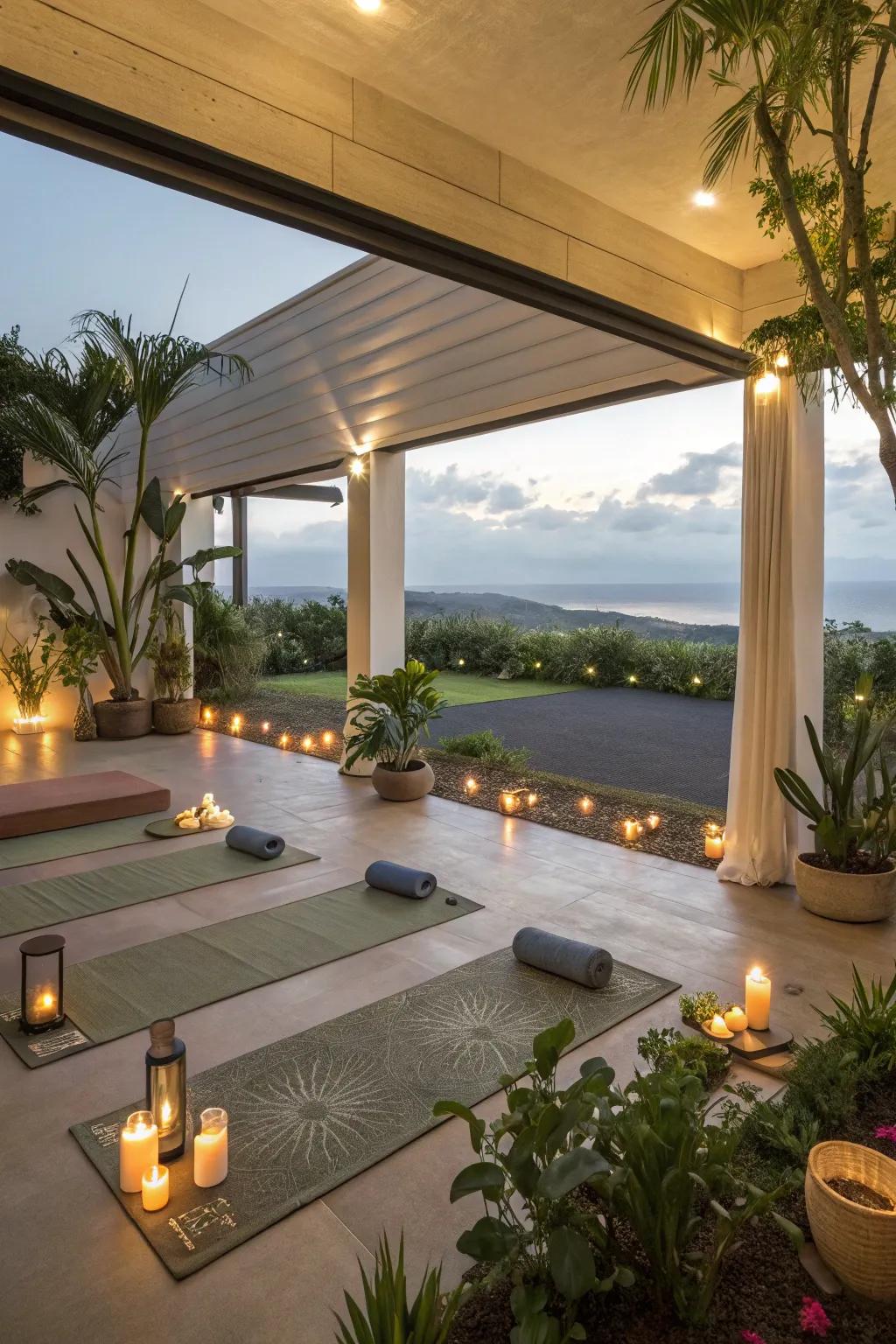 Find peace with a yoga space on your lanai.