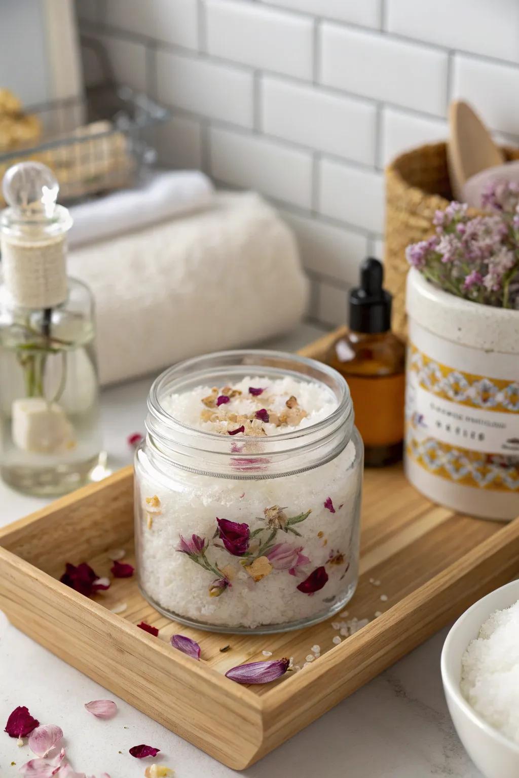 DIY bath salts that bring a touch of spa luxury to the home.