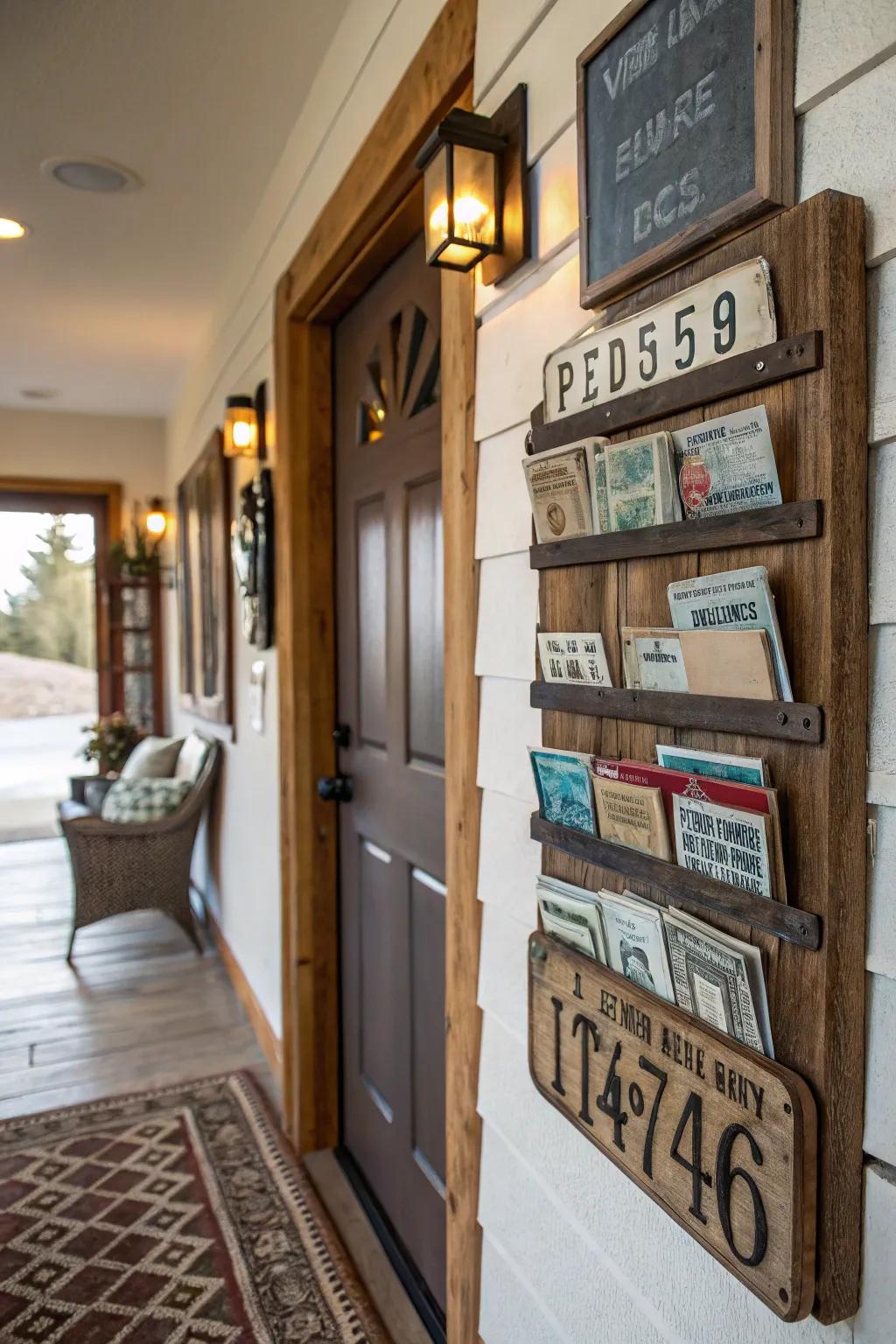 Stay organized with a DIY mail organizer featuring vintage charm.