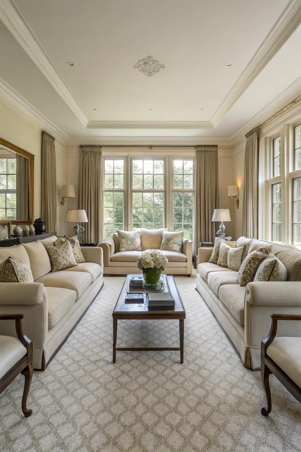 Symmetry brings balance and harmony to your living room.