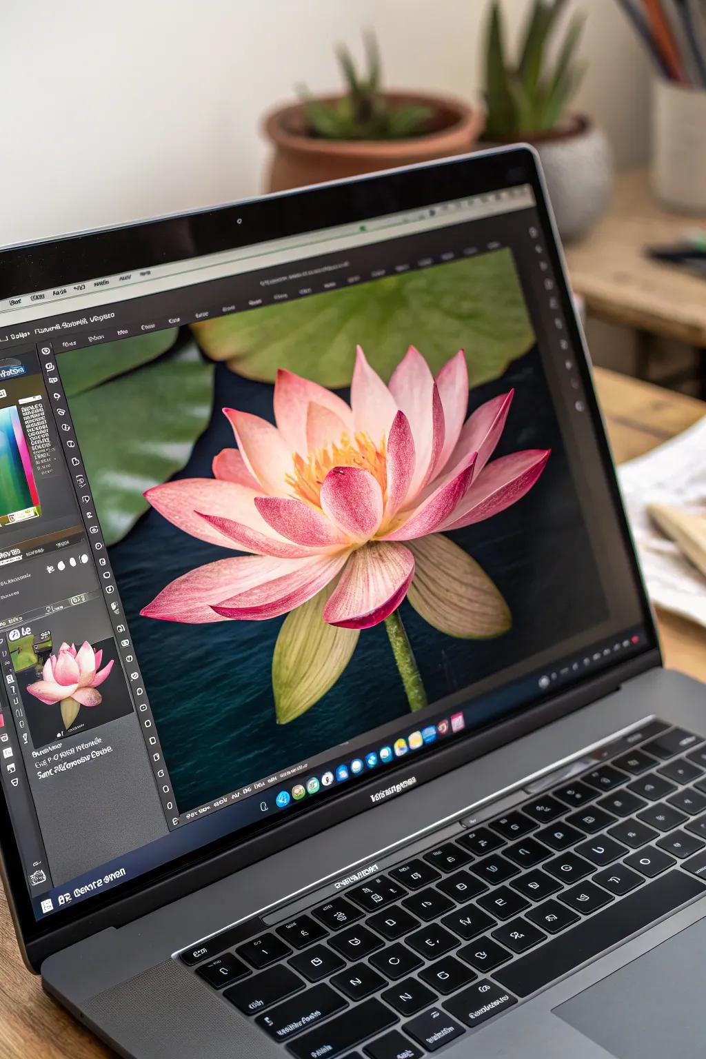 A unique digital lotus painting with creative effects.