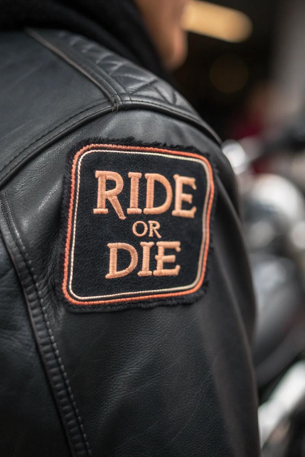 Illuminate your ride with a glow-in-the-dark 'Ride or Die' patch, perfect for night-time adventures.