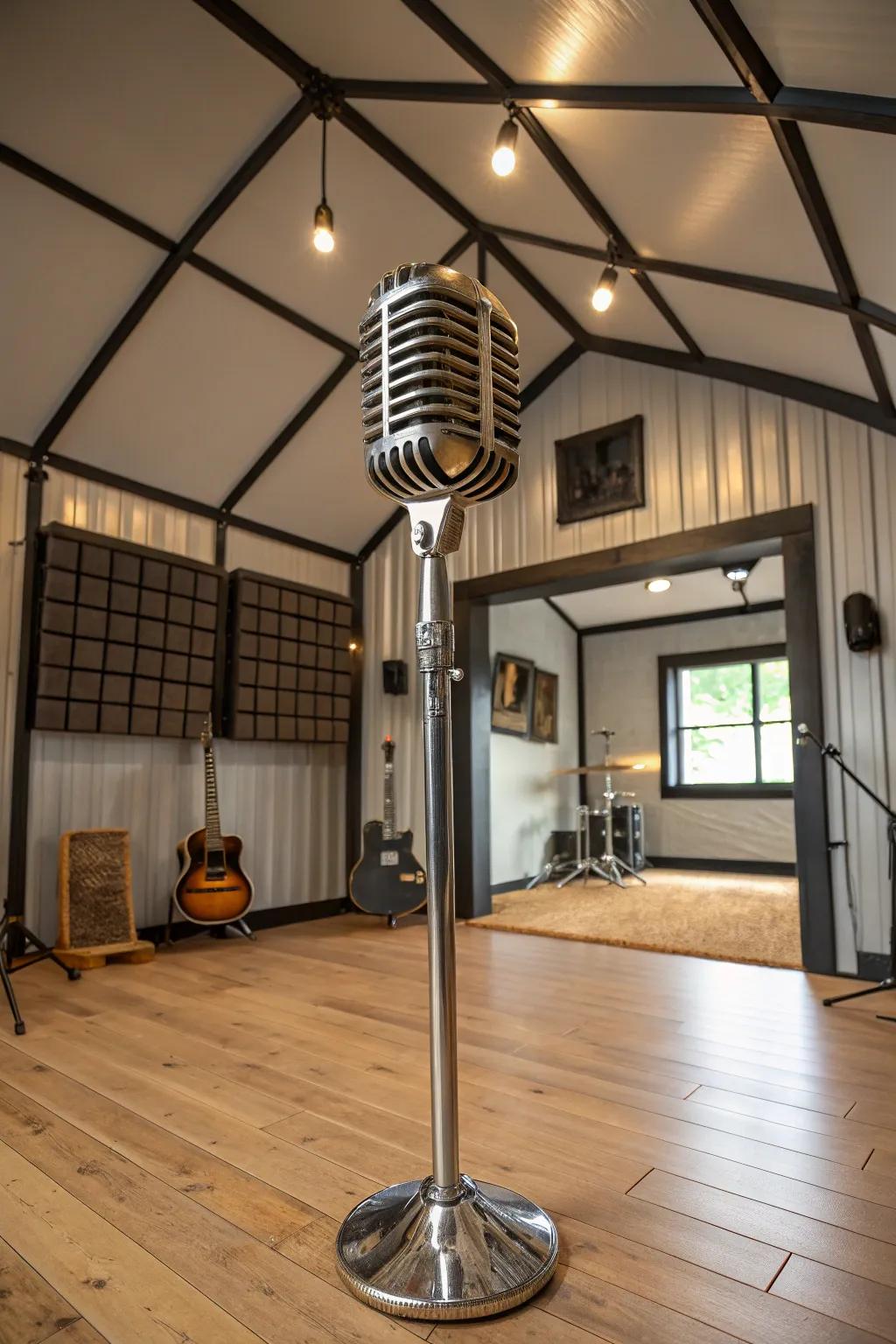 Transform your carport into the ultimate music studio sanctuary, where craftsmanship meets creativity.