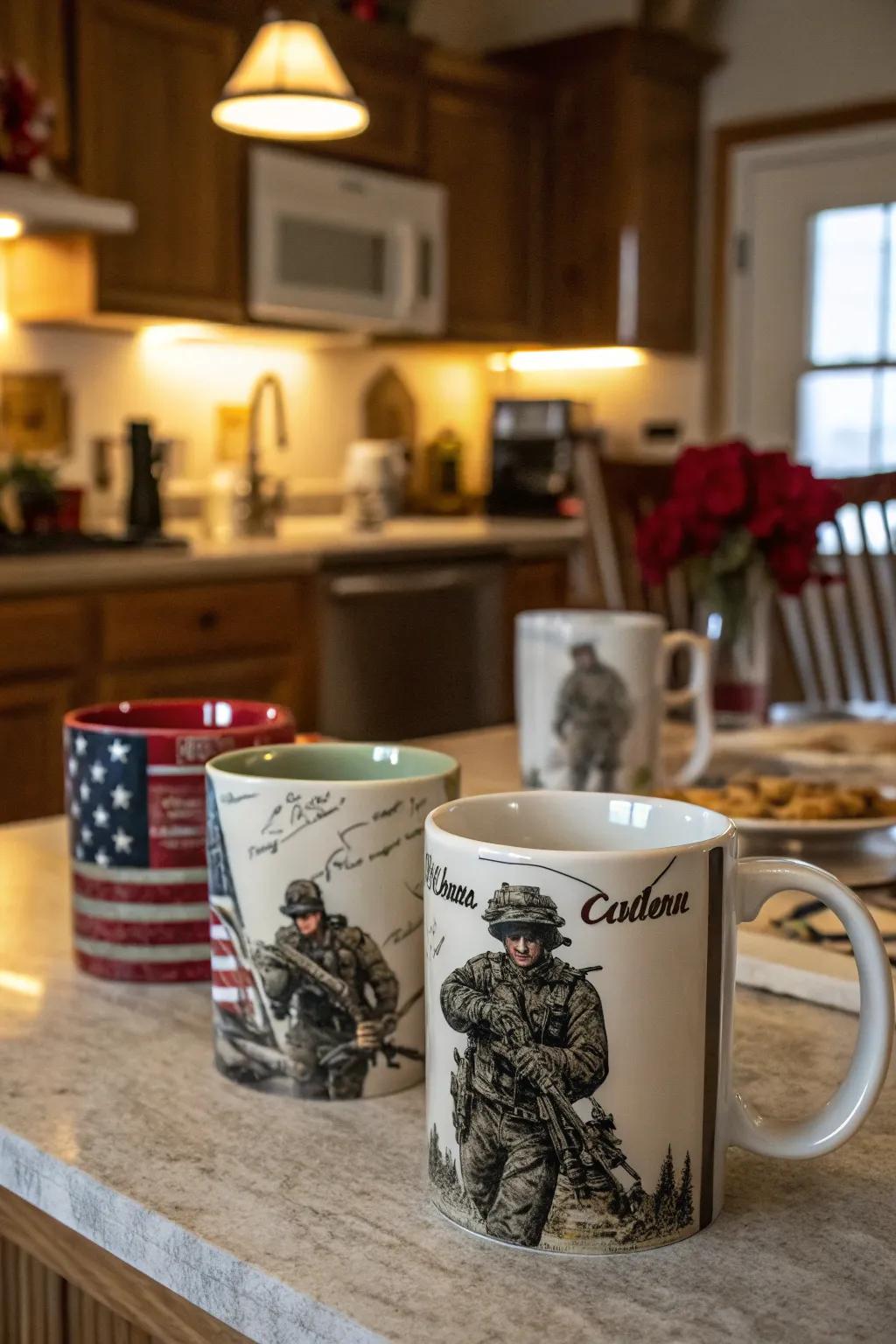 Service-inspired mugs bring pride to daily routines.