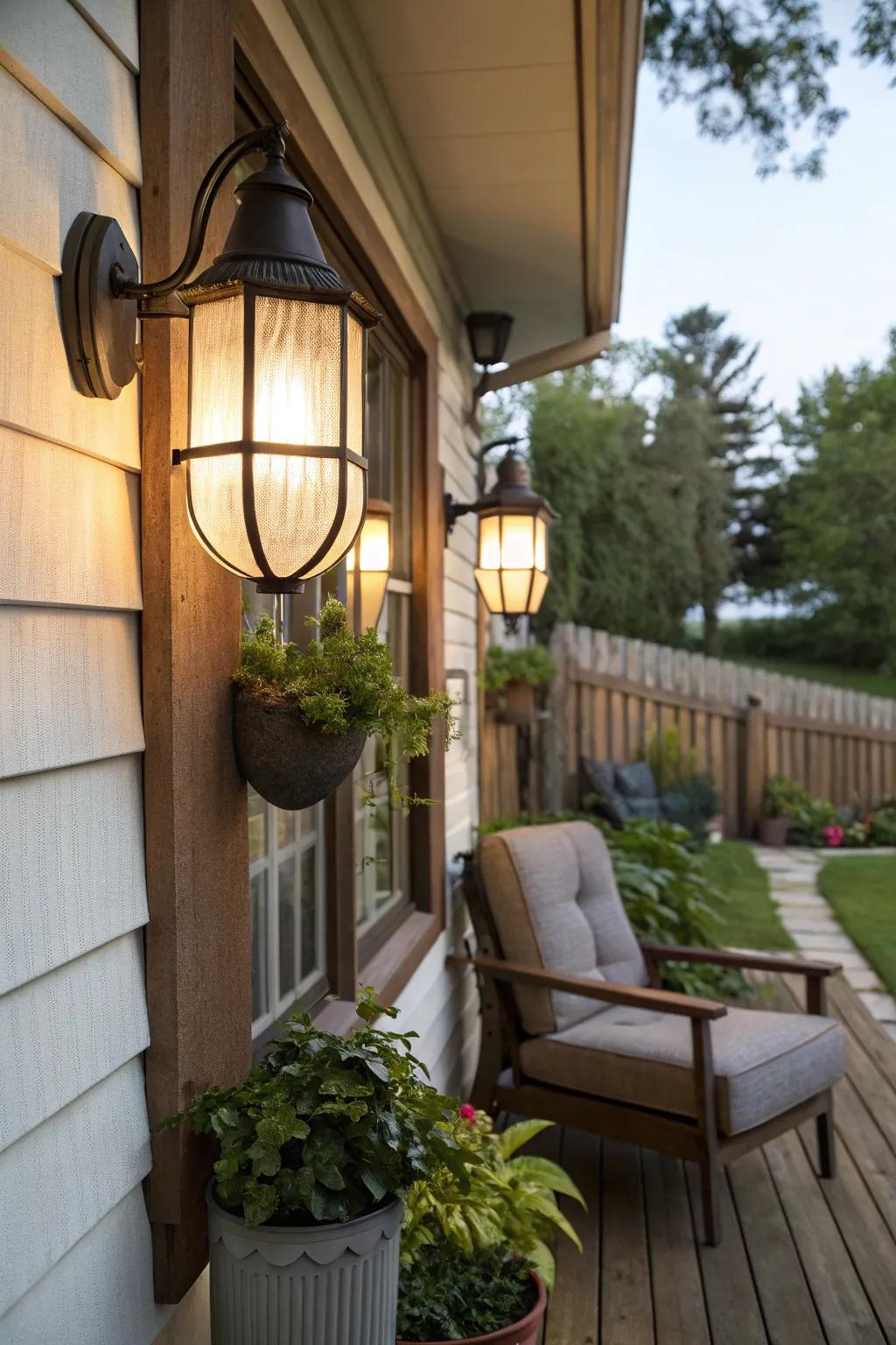 Frosted glass creates a soft, inviting glow