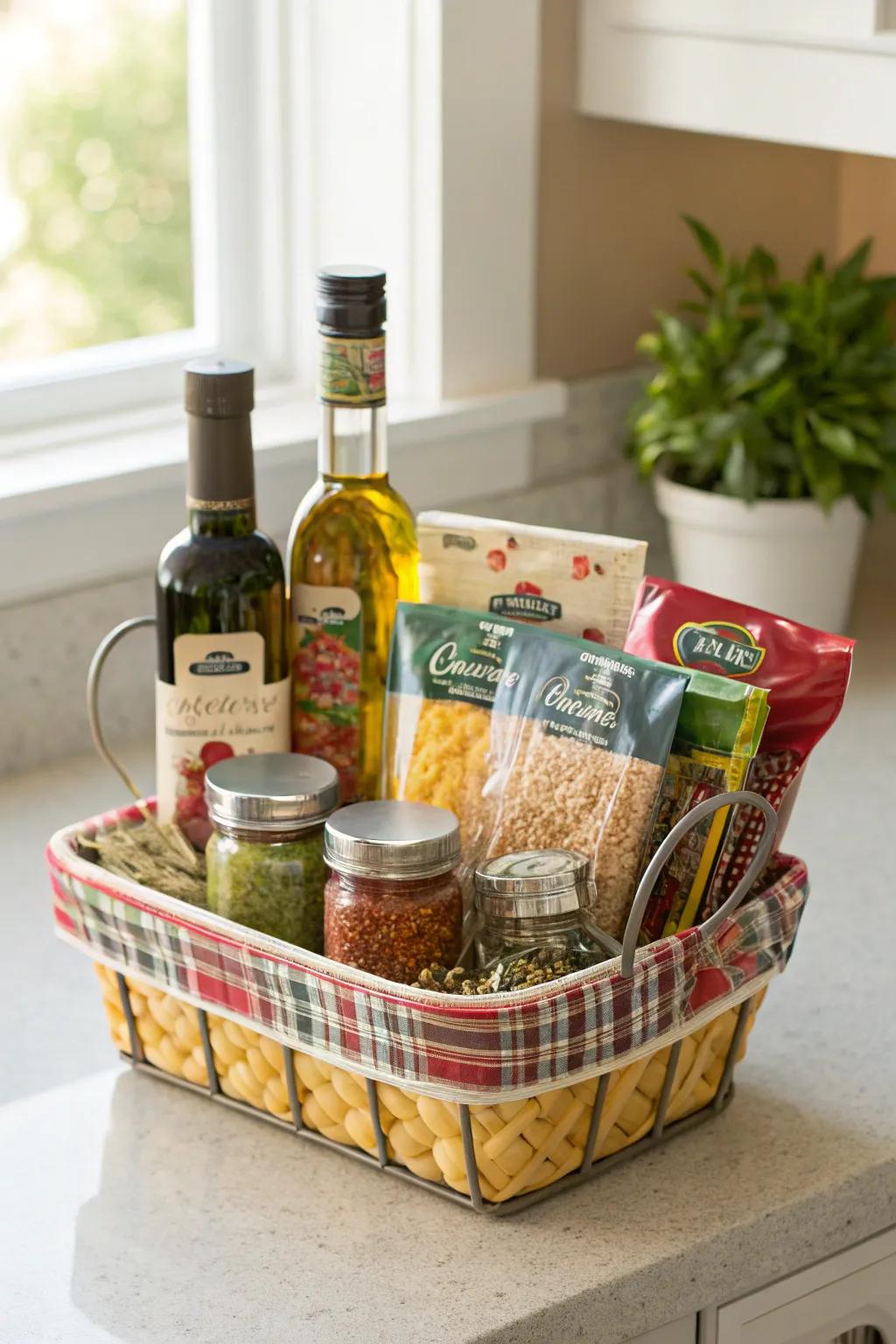 Take mom on a culinary adventure with a basket full of flavors.