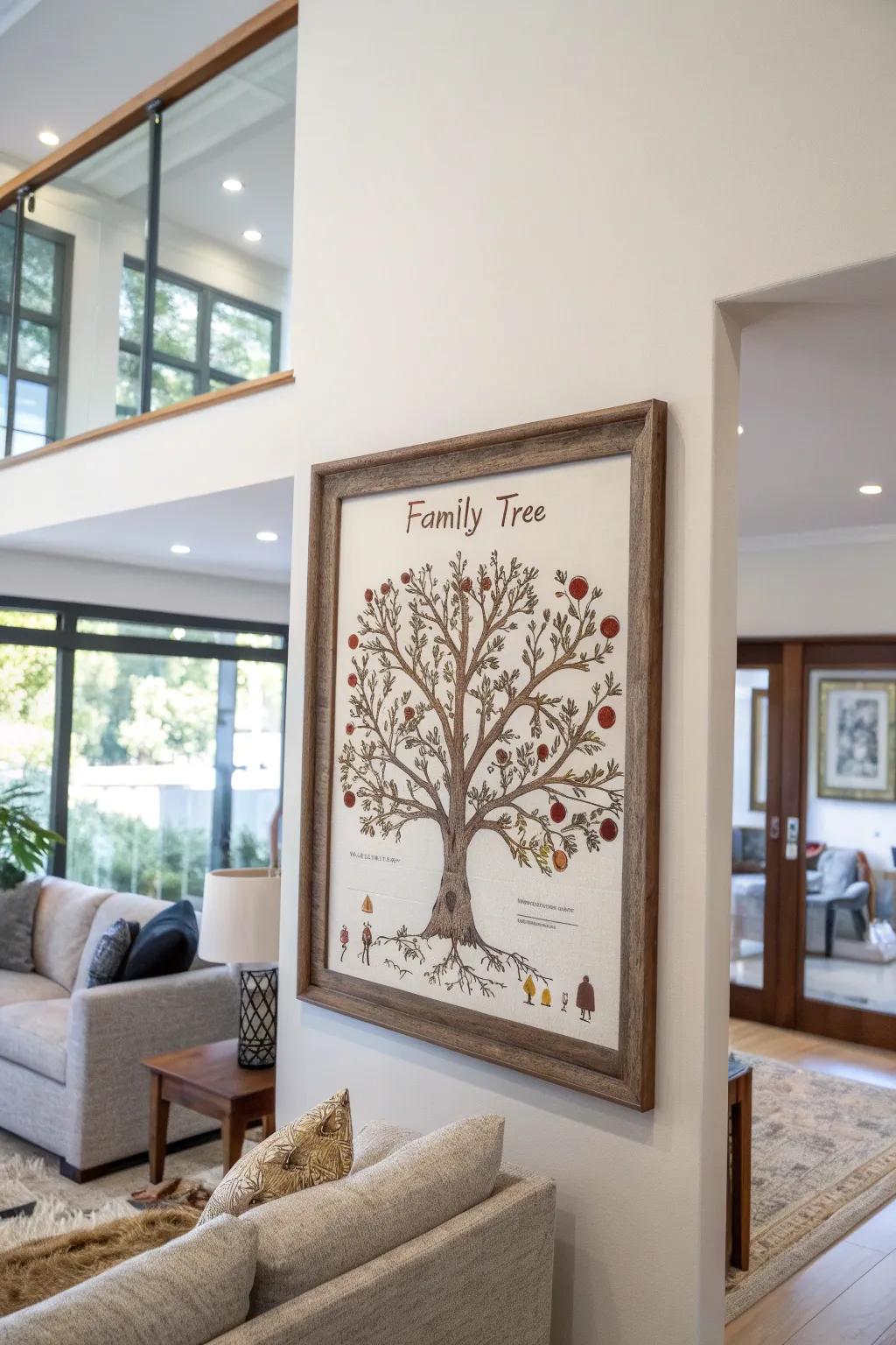 Customized family tree art beautifully displays your family heritage and connections.