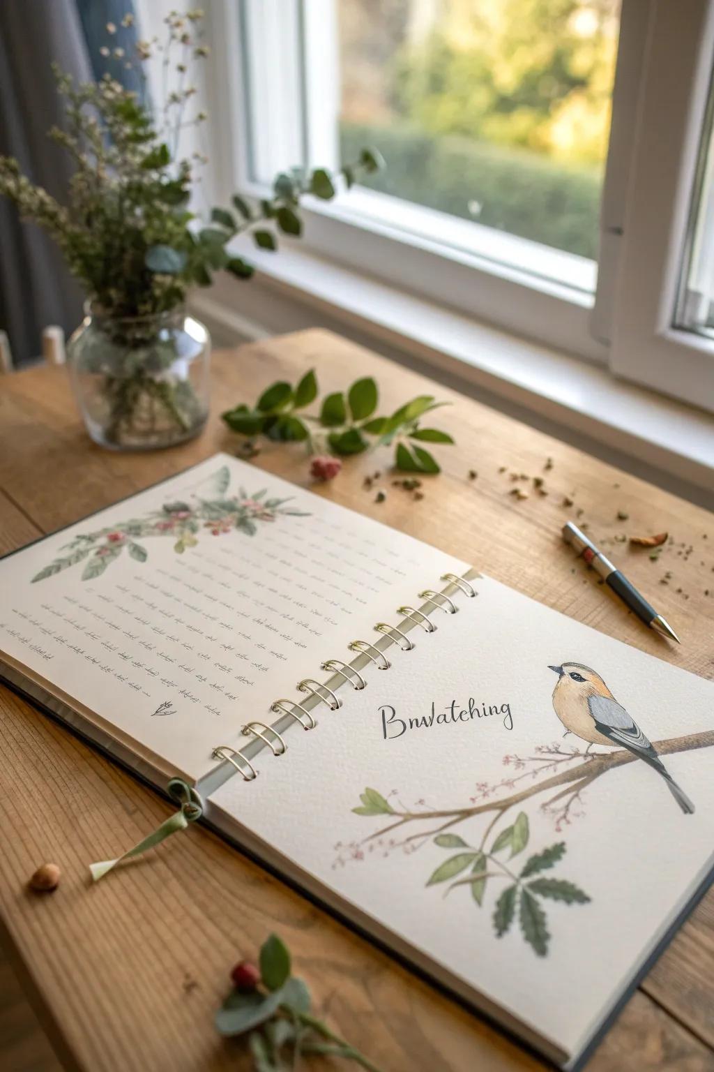 Capture nature's whispers in your scrapbook - a touch of Scandinavian elegance with boho warmth.