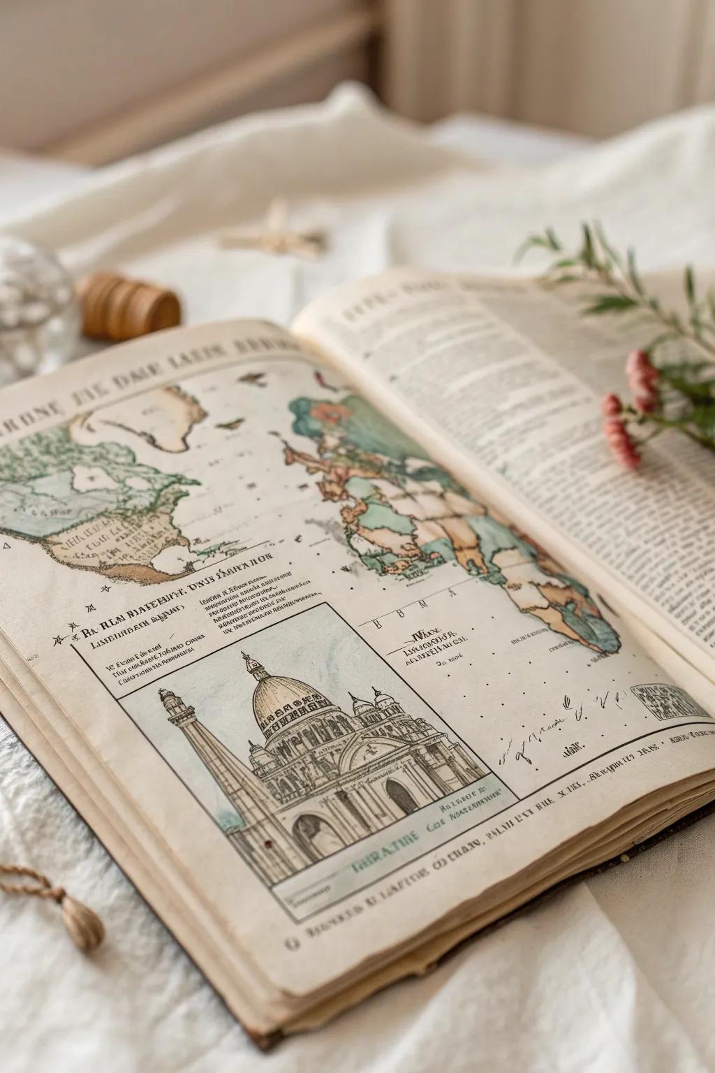 Bring the world to your walls with artistic map overlays on vintage newspapers—perfect for the wanderlust-inspired minimalist.