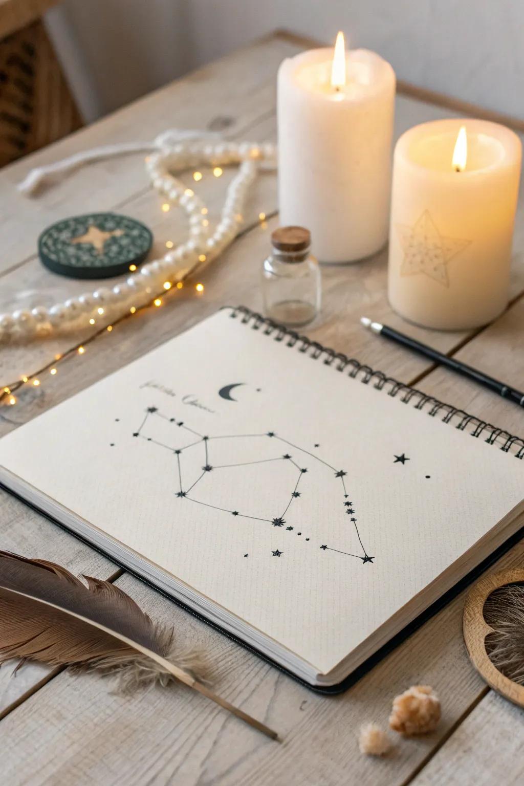 Create your own night sky magic with interactive constellations. ✨🌙 #MinimalistArt #BohoChic #NightSky